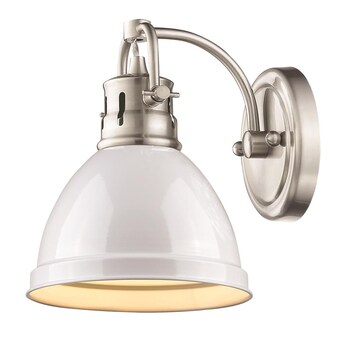 Golden Lighting Duncan 8.875-in W 1-Light Pewter Transitional Wall Sconce Golden Lighting Duncan 8.875-in W 1-Light Pewter Transitional Wall Sconce