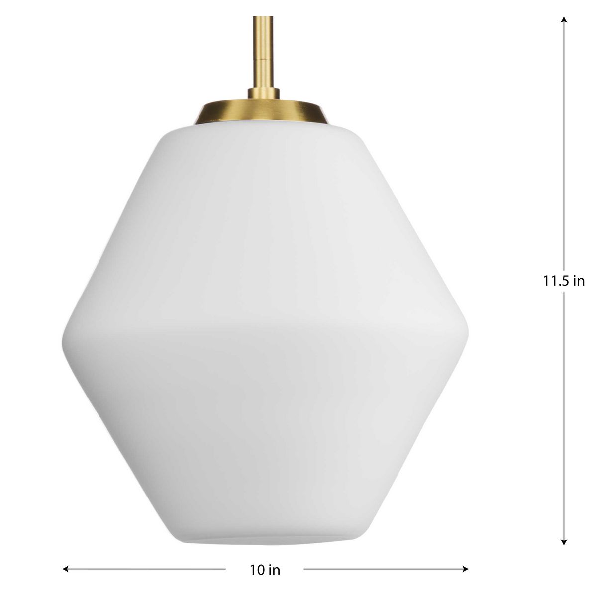 Copeland Brushed Gold Pendant with Opal Glass Shade