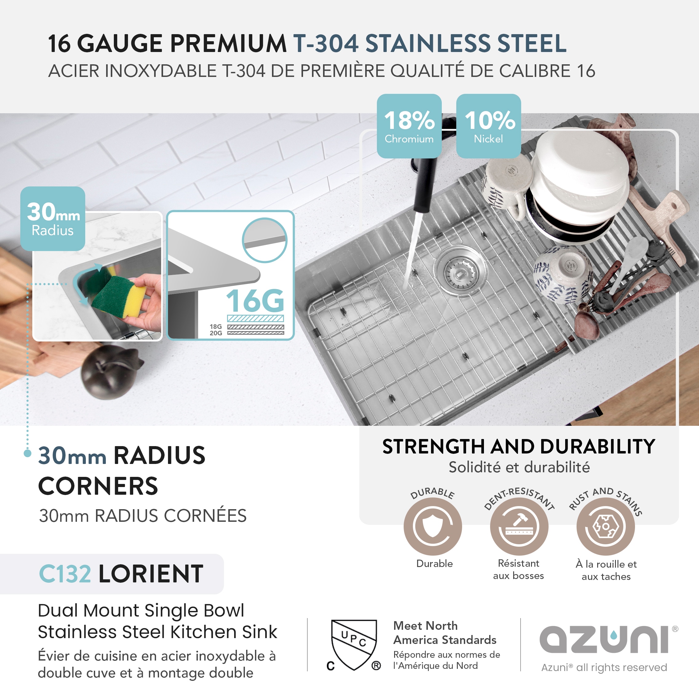 Azuni C132 Kitchen-Sinks - View #3