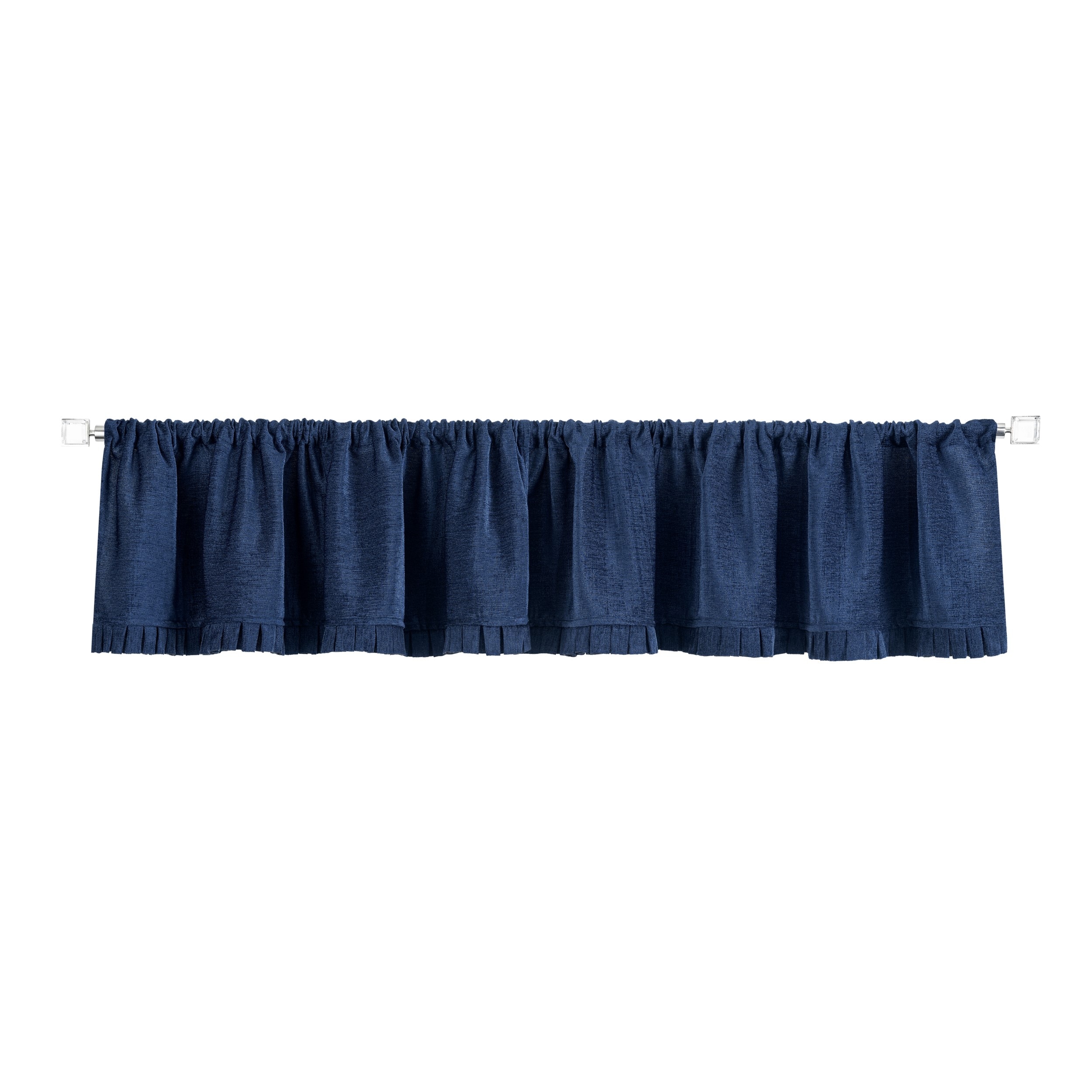 Achim BOVL14NY06 Bordeaux 14-Inches Navy Polyester Rod pocket Valance