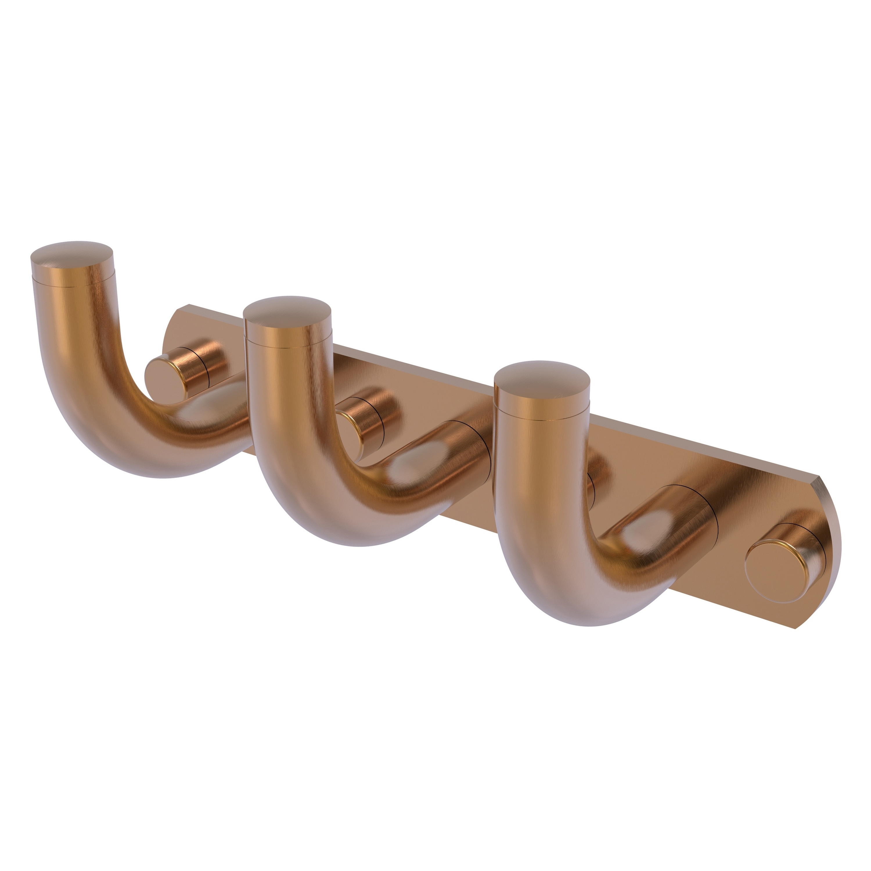 Brushed Bronze 3-Position Wall Mounted Hook Rack