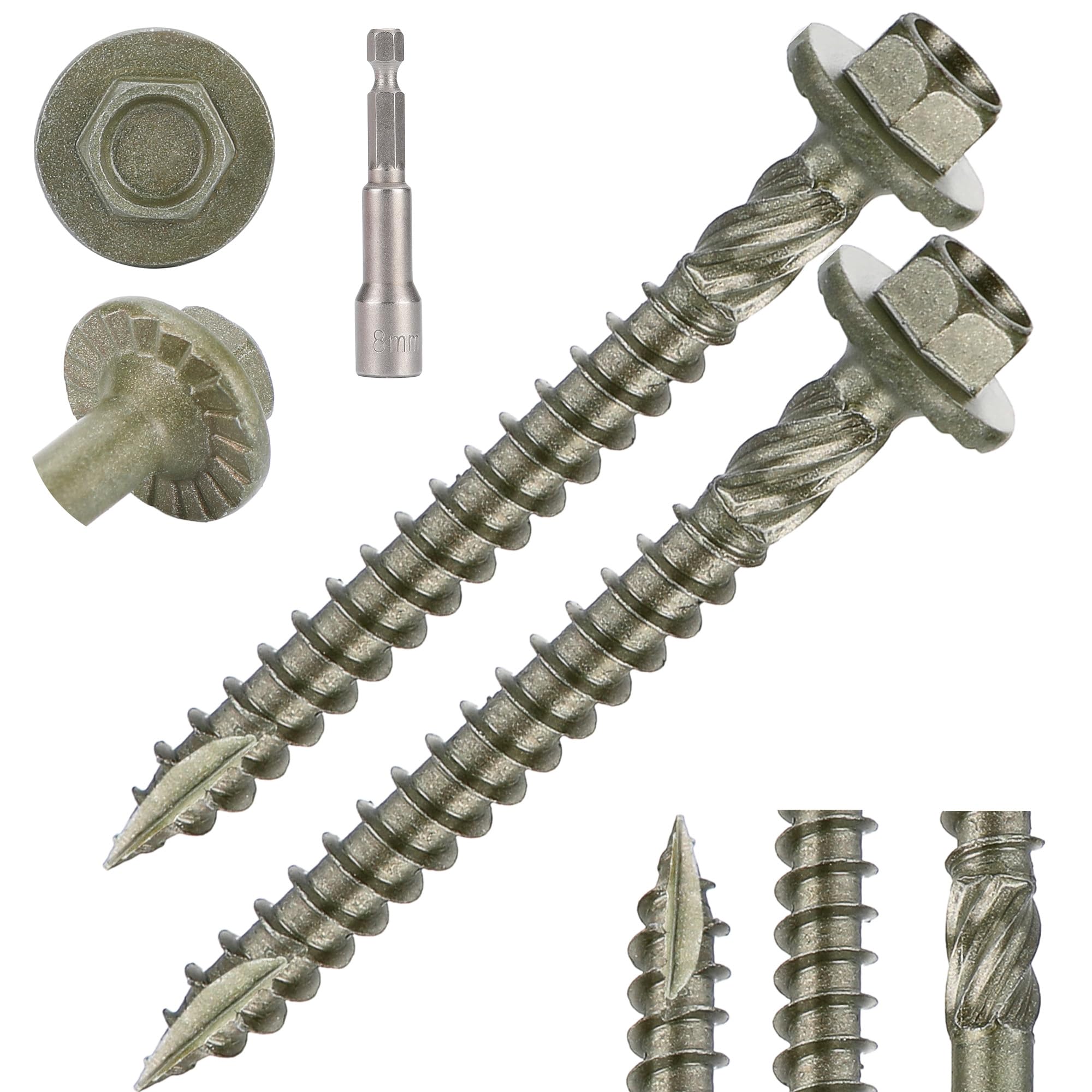 KIWDZFU  Hex Head Heavy Duty Wood Lag Screws Number 14 by 2-1/2 Inch Green Coated 40 Pack durable home and garden accessory designed for everyday