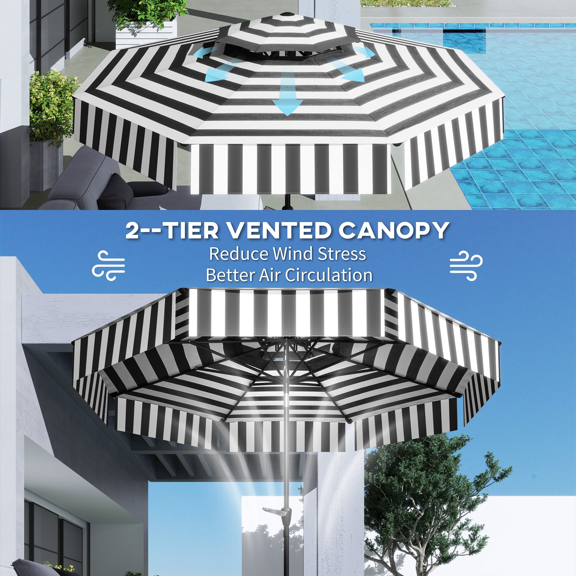 Outsunny 84D-379V00BK Umbrellas-2 - View #6