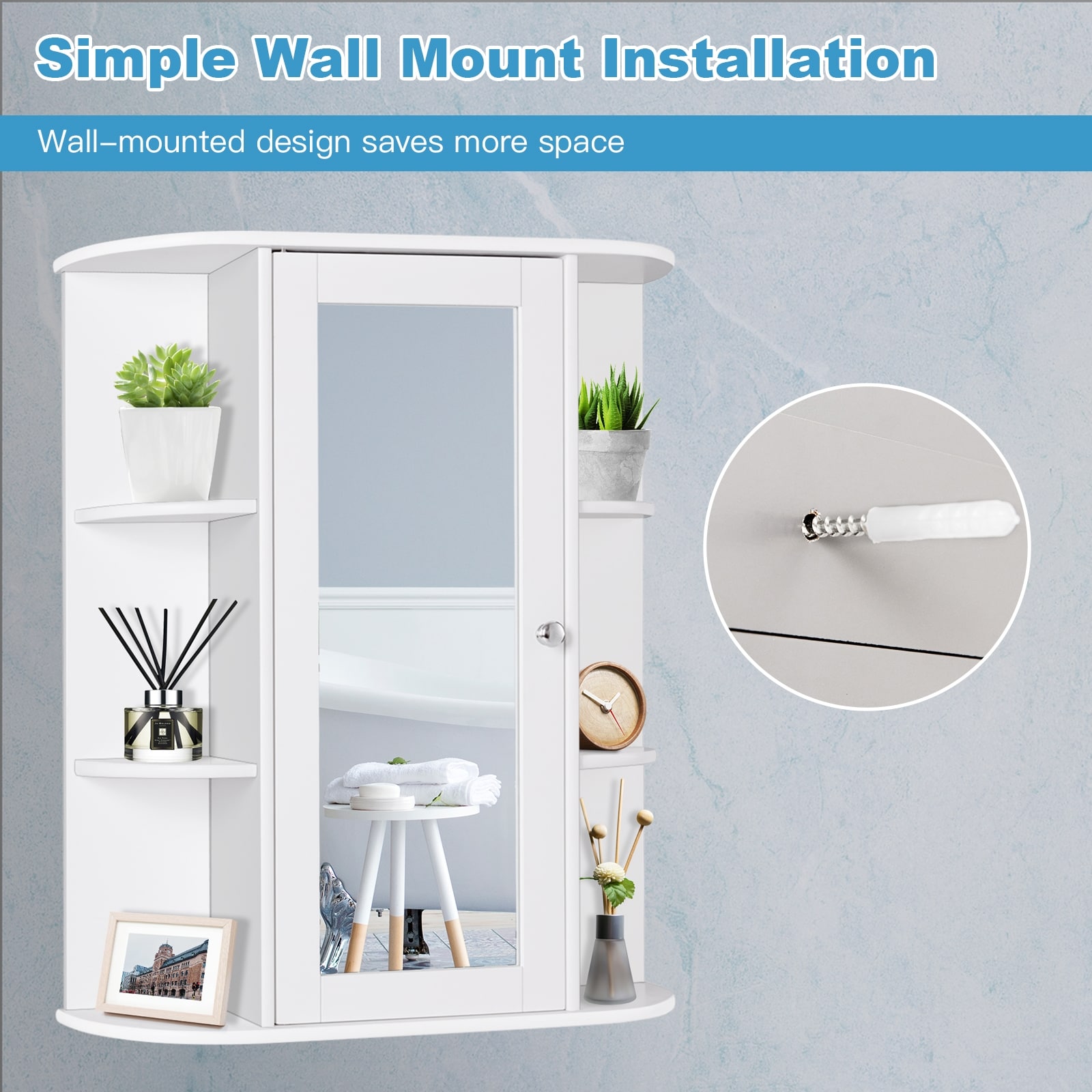 WELLFOR OUG58718WH Bathroom-Medicine-Cabinets - View #8