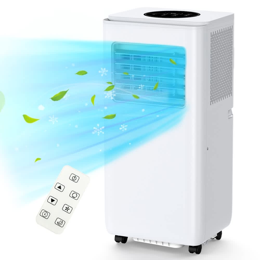 Qeetex LSHQQPHO-10G2TS7T Portable Air Conditioner 8000 BTU  3 In 1 Portable Room Air Conditioner  Cools Up to 350 Sq  Ft  Inside Air Conditioner with Sleep Mode  24 Hour Timer  Remote Control  Window Kit