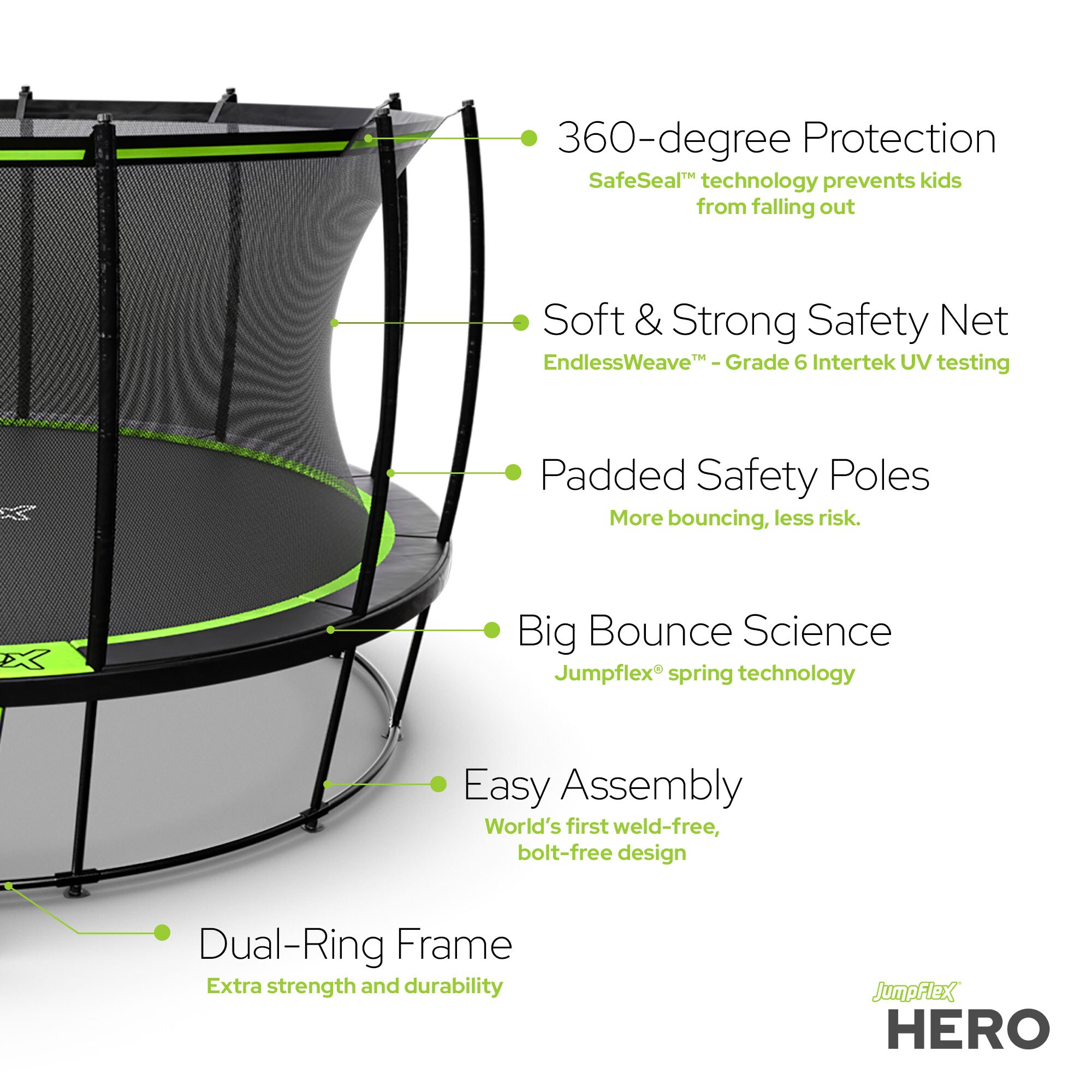 JumpFlex PJ-HRO12-V2C-G-MPN trampolines - View #2
