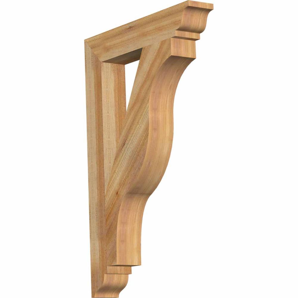 Ekena Millwork BKT04X24X36FST01RWR Funston traditional rough sawn 4-in x 24-in x 36-in Western red cedar Brown Wood Standard bracket