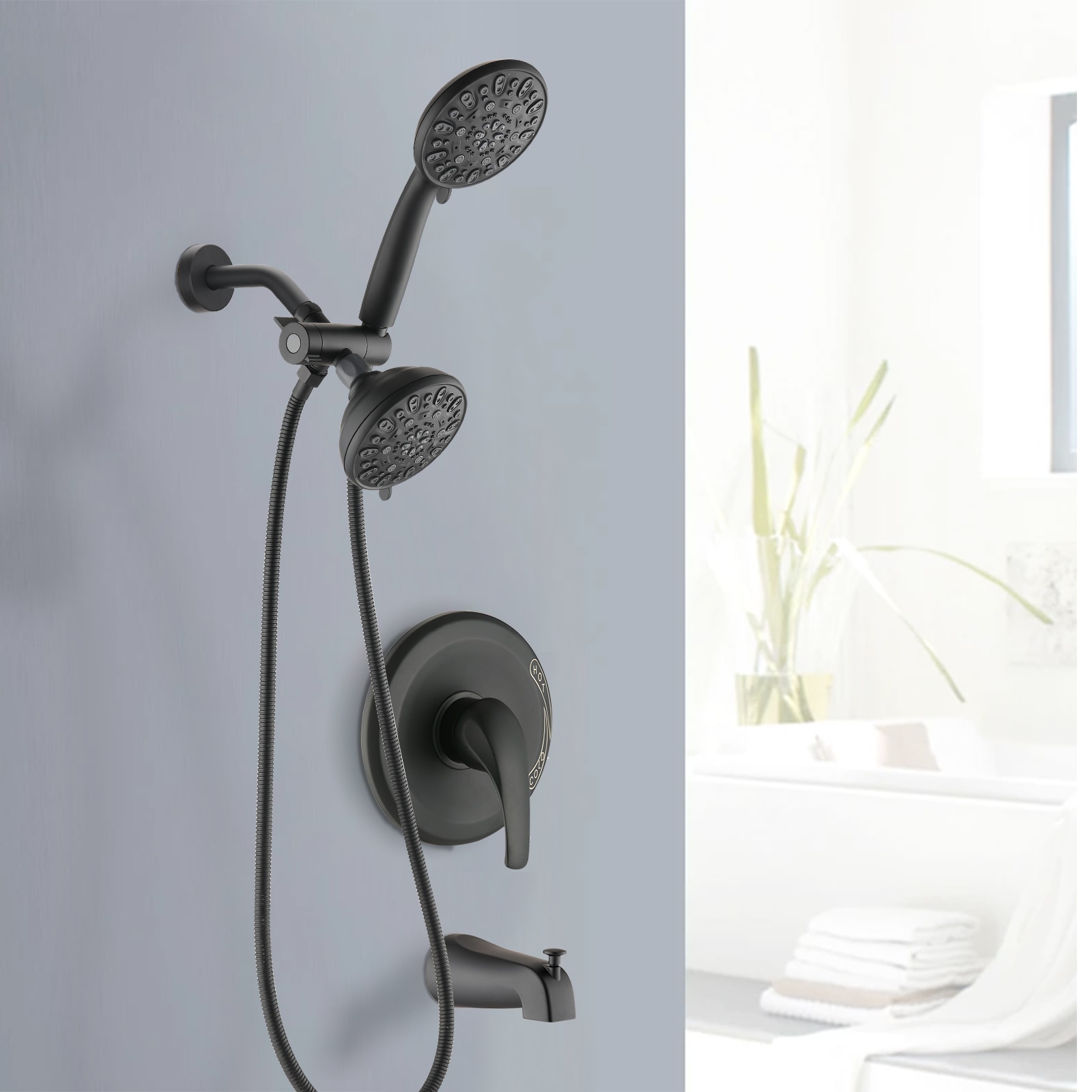 Clihome MS-BL-A3806-MB Showerhead-Bar-Panels - View #2