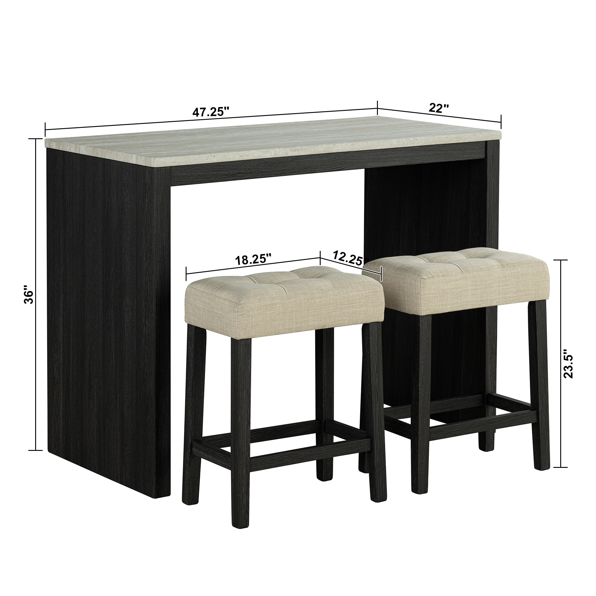 IHOMEadore MDSL3402BK-PT-3PK Dining-Sets - View #12