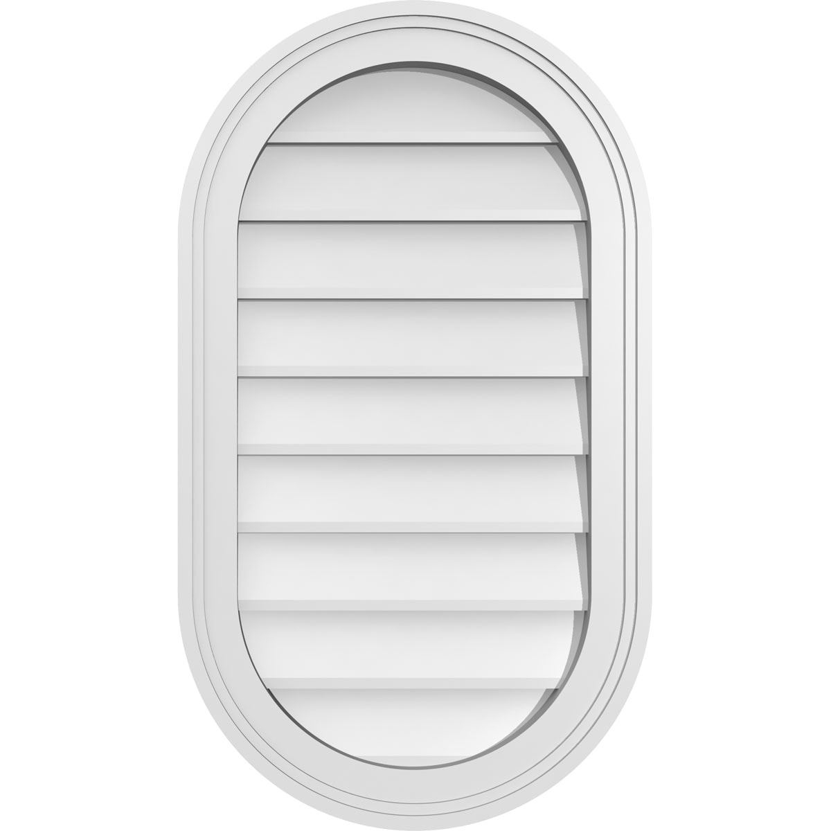 Ekena Millwork GVPVR16X2802SN 16-Inches x 28-Inches Off-white Oval PVC Gable Louver Vent