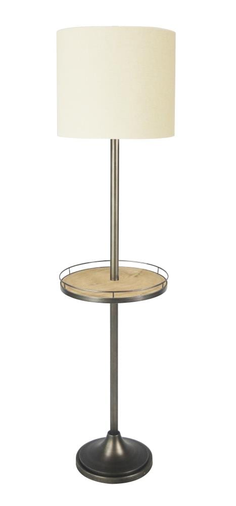 Portfolio 61 In Pewter Shelf Floor Lamp, Floor Lamp With Tray And Usb