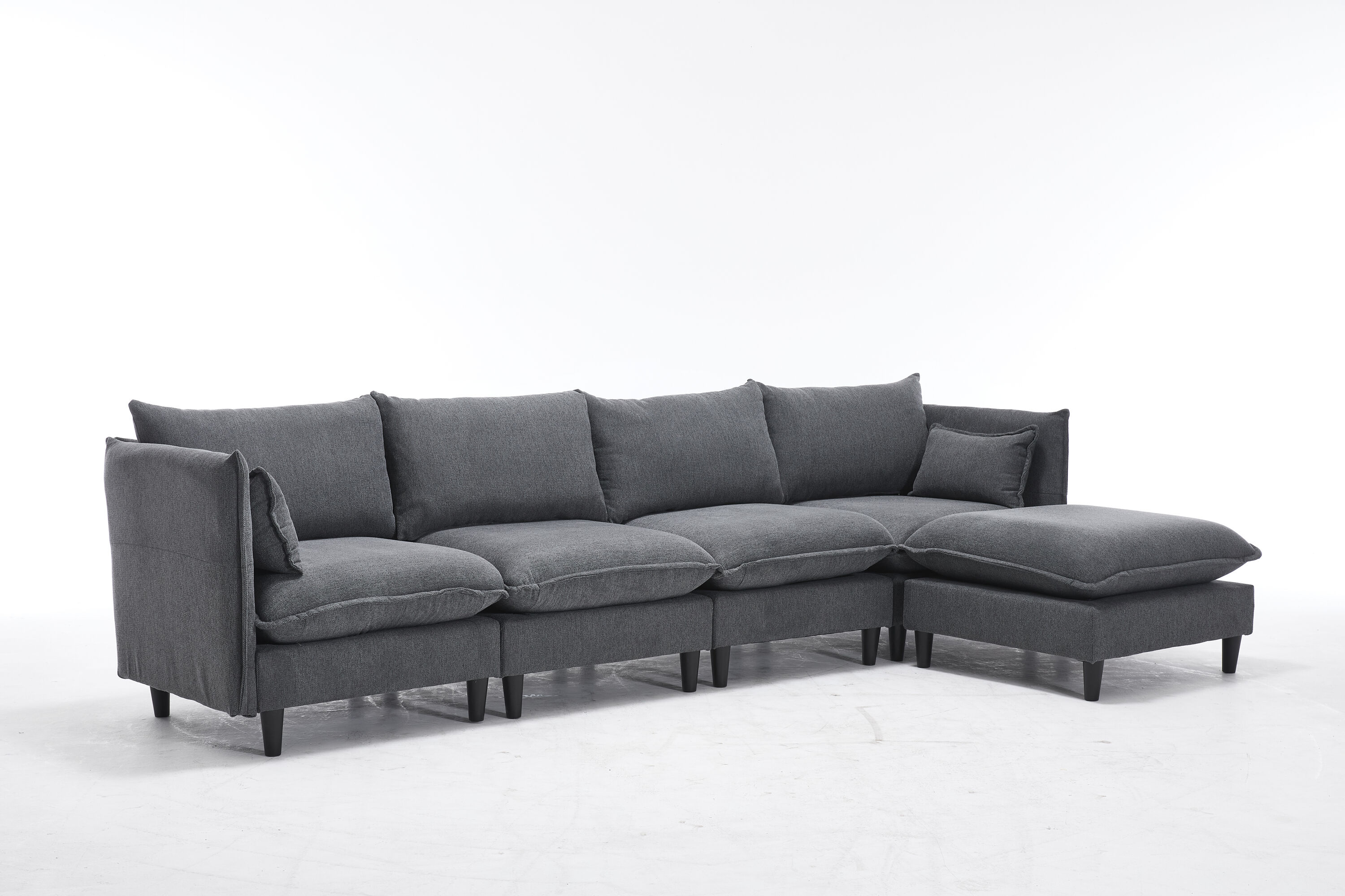 Clihome OF-0000SG98-AAGR Modern 2 -Piece Polyester/Polyester blend Gray Living Room Set