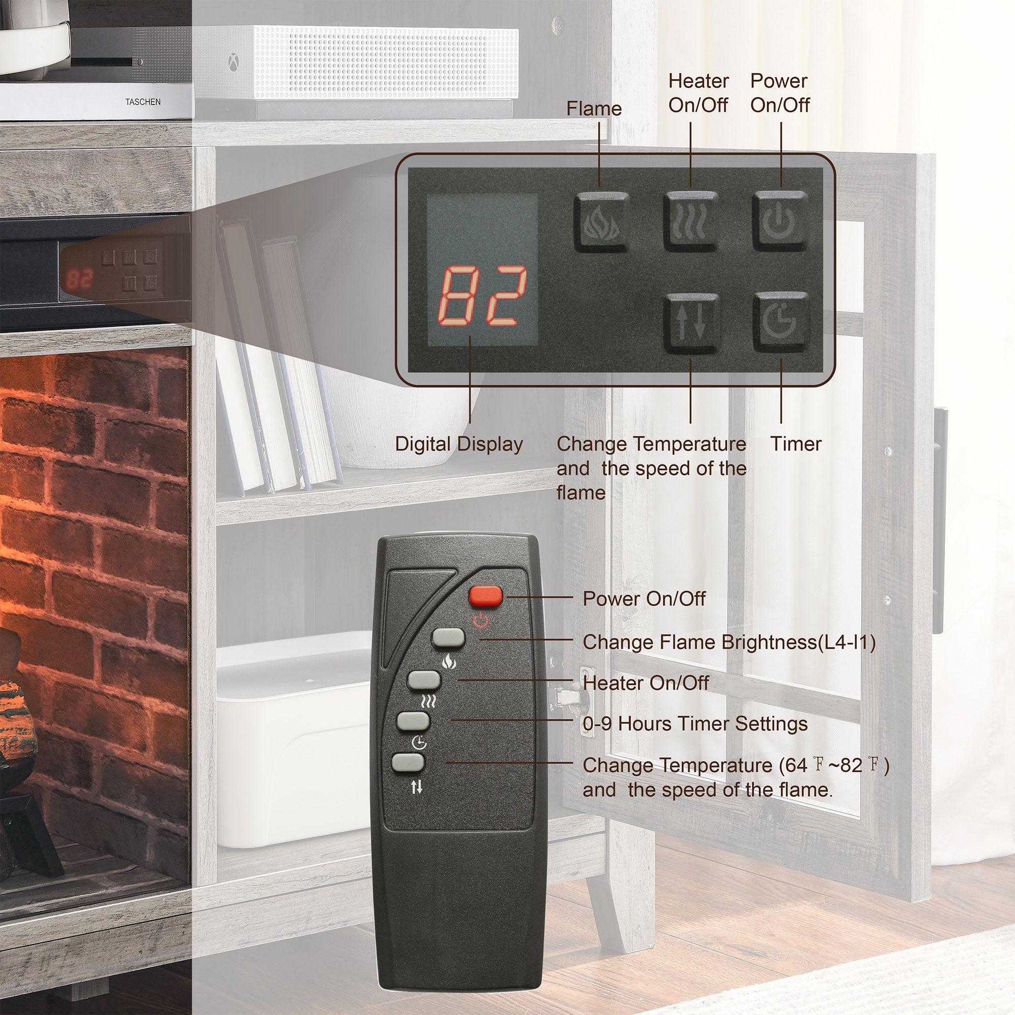 Bybafun YC0700034 Electric-Fireplaces - View #2