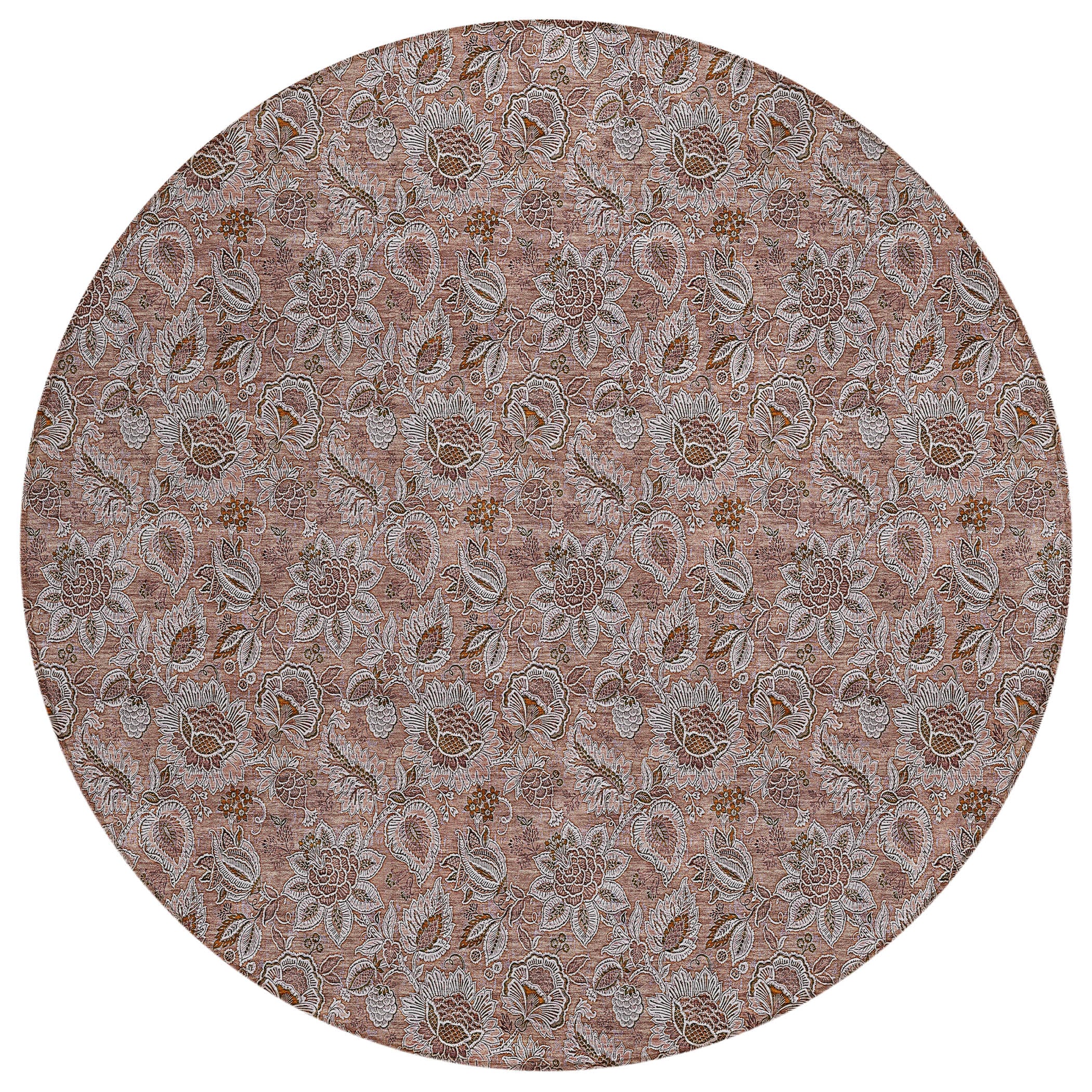 Addison Rugs ACN661CP8RO Chantille ACN661CP 8 x 8 (ft) Polyester Eggplant Round Indoor/Outdoor Geometric Machine washable Area rug