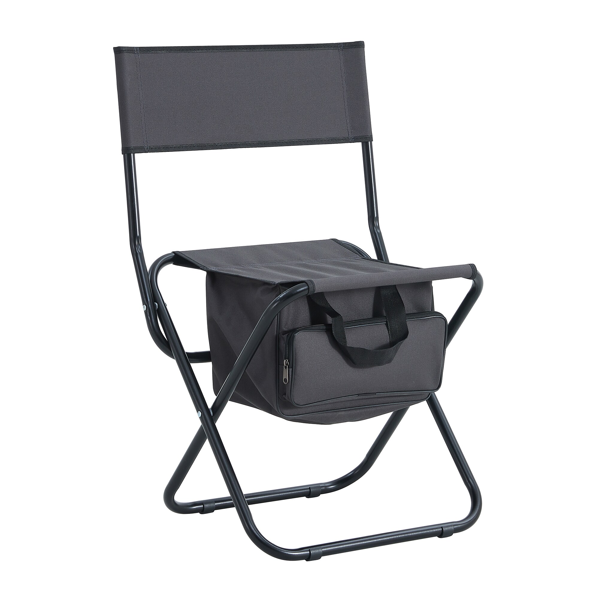 Kahomvis Polyester Gray Folding Camping Chair (Carrying Strap/Handle ...