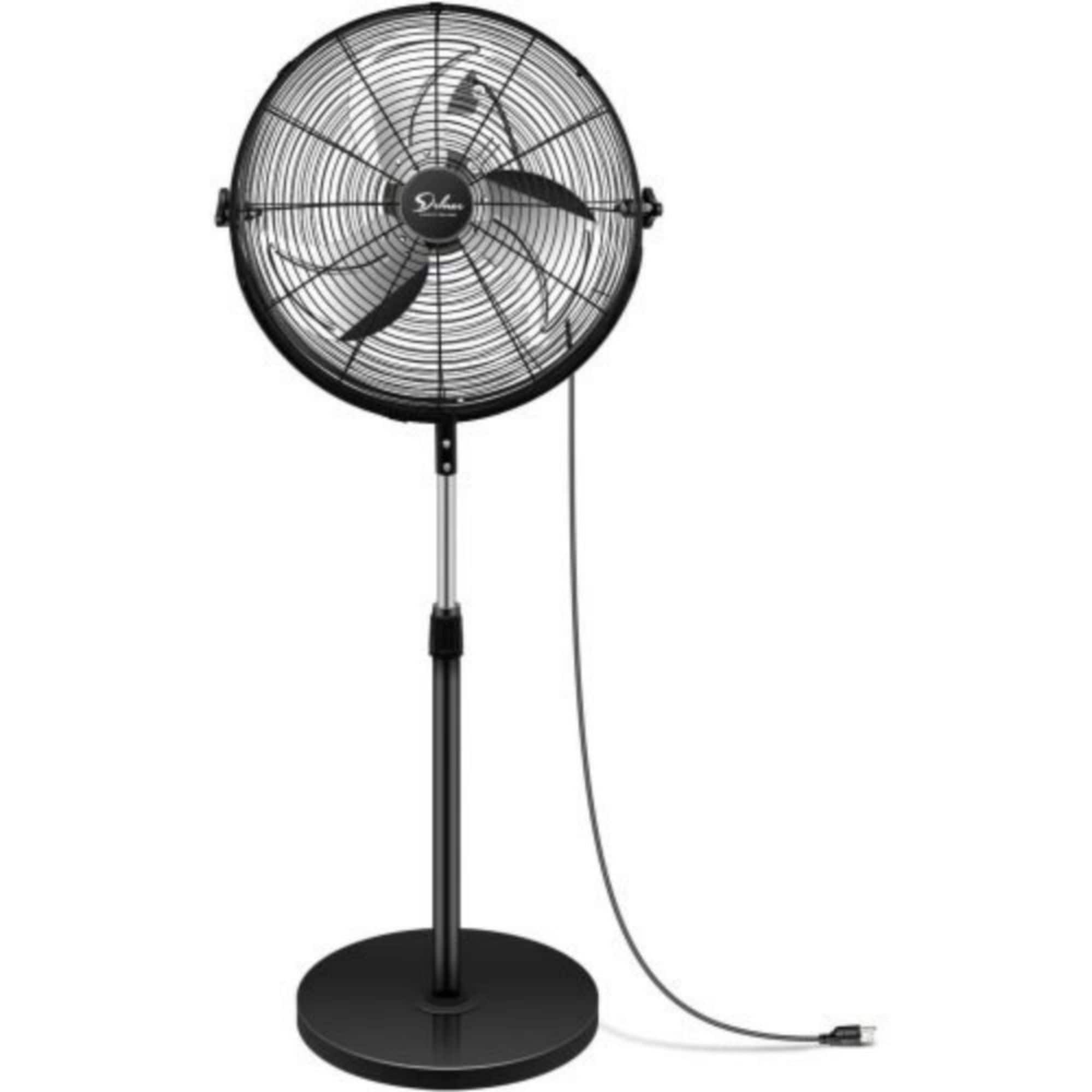 Siavonce FZAND20 24-in 120 -Volt 3 -Speed High Velocity Indoor/Outdoor Black Oscillating Floor Fan