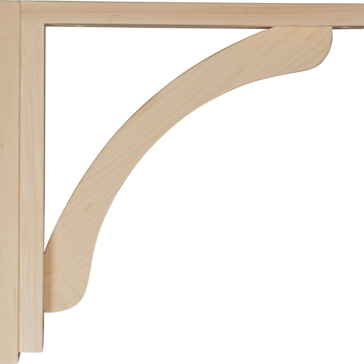 Red Oak Hand-Carved Wood Shelf Bracket 12.25" H