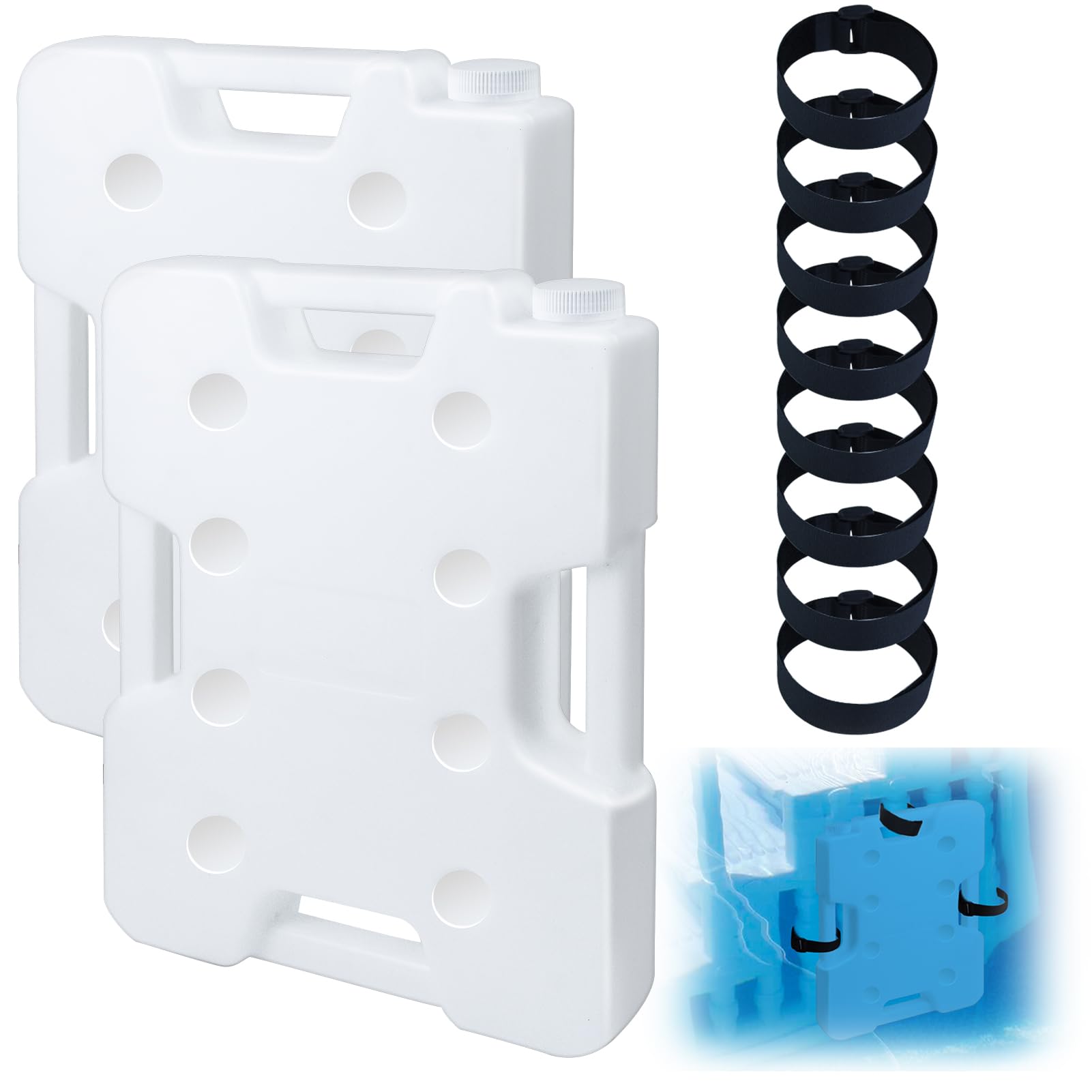 Phewnyzo  Pool Ladder Weights Heavy Duty 52LBS HDPE Step Weights with 8 Adjustable Straps for Above Ground Swimming Pools