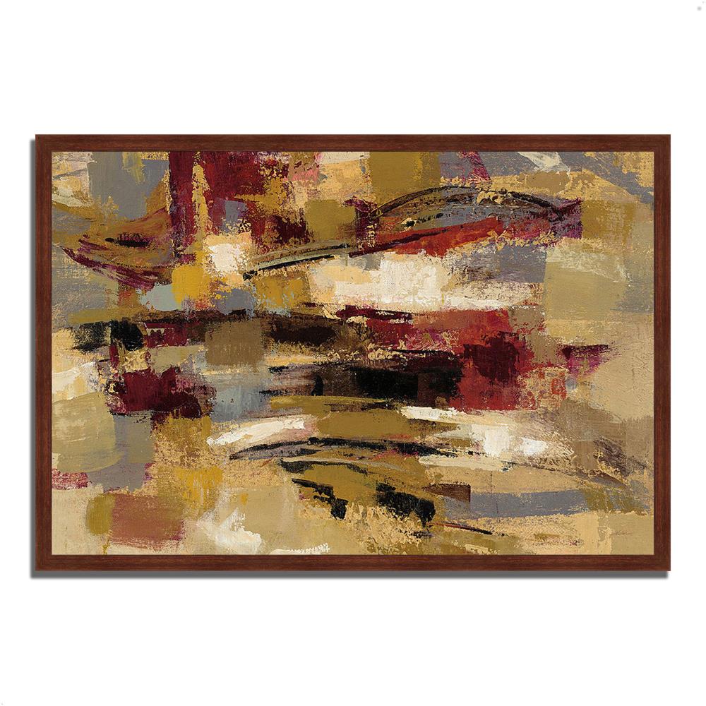 Tangletown Fine Art Gold Wood Framed 26-in H x 38-in W Abstract Paper ...