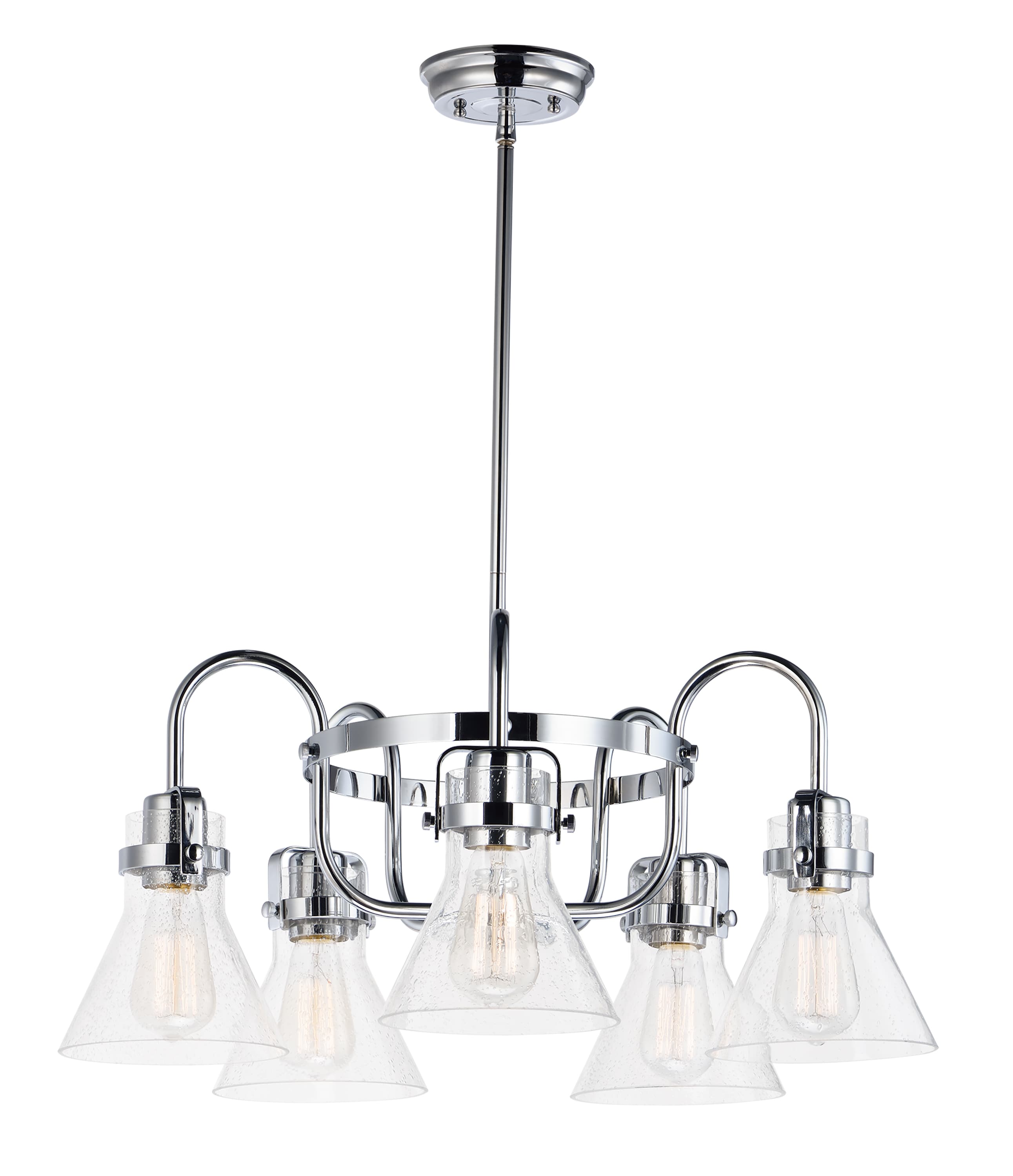 Maxim Lighting 26117CDPC Seafarer 5 -Light Polished Chrome Coastal For Use in Bedrooms, Dining Rooms, Foyers, Kitchens, Living Rooms Chandelier