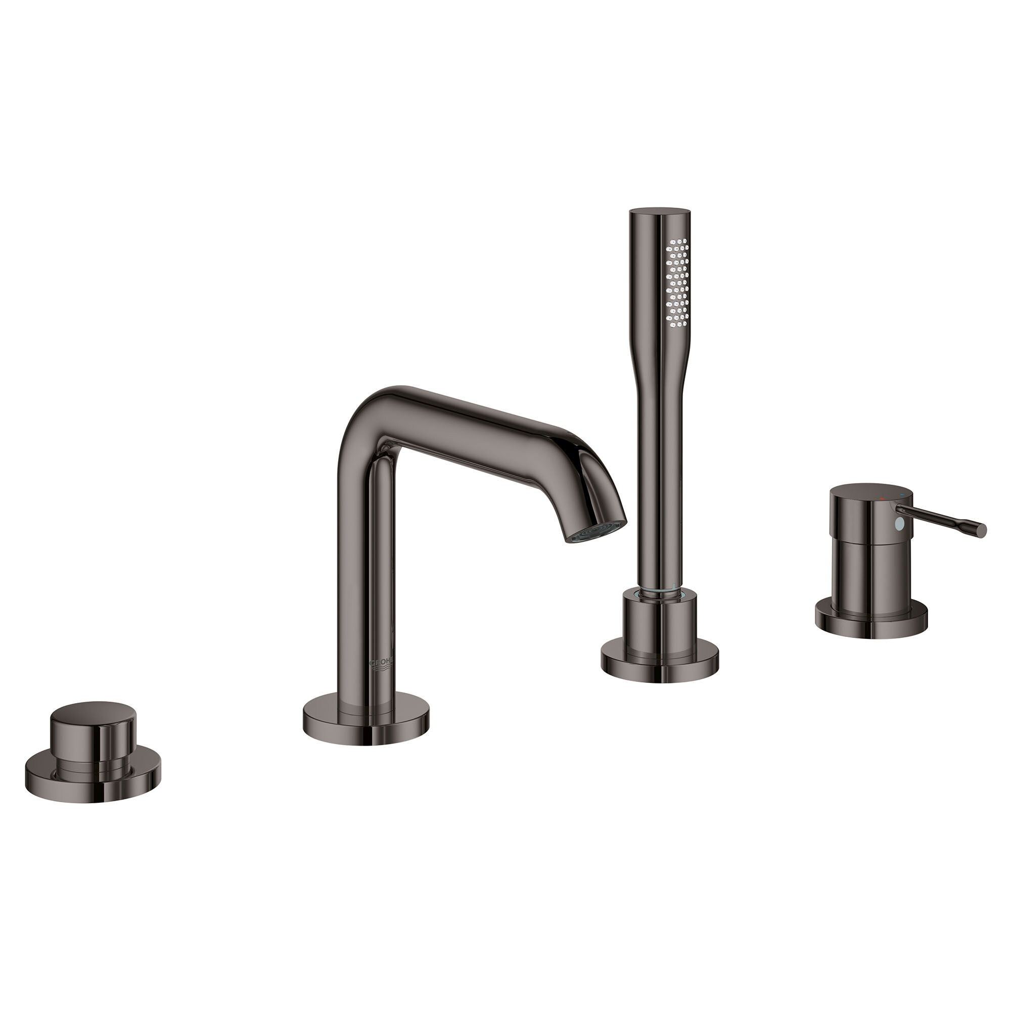 GROHE Essence New Graphite 1-handle Deck-mount Bathtub Faucet with Hand Shower in the Bathtub Faucets department at Lowes.com