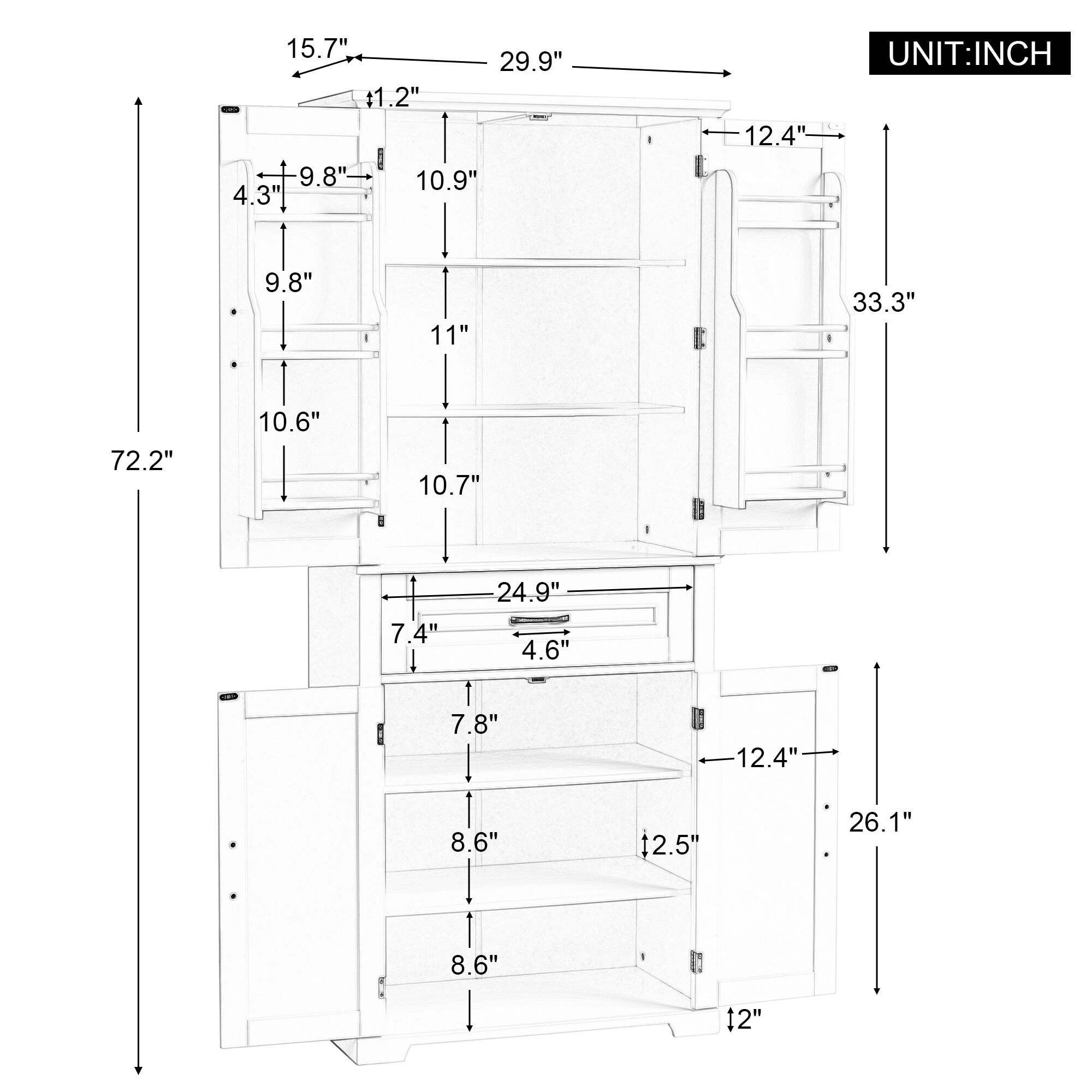 ModernLuxe L3P-WF308204AAK Bathroom-Wall-Cabinets - View #2