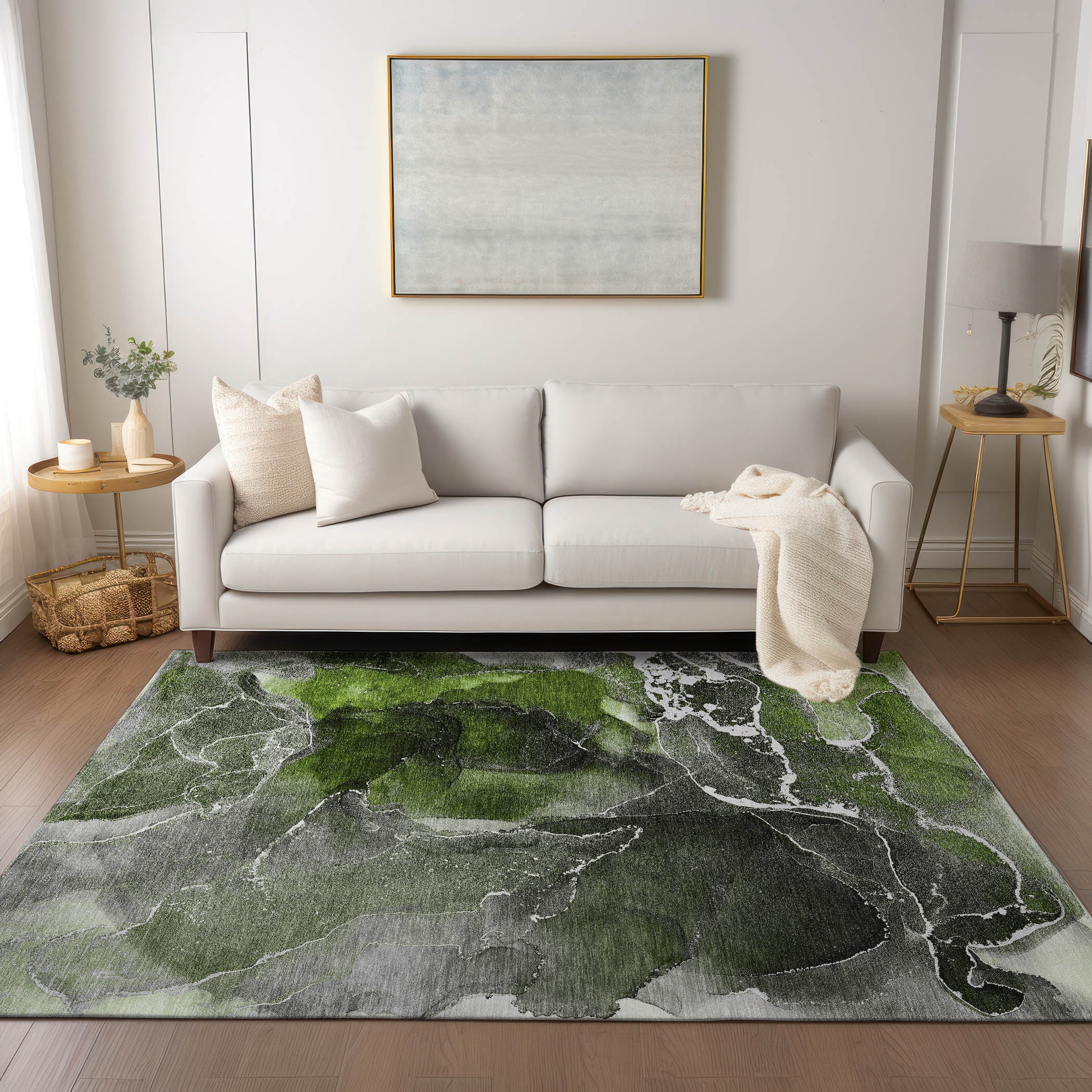 Addison Rugs ACN503GE10X14 Chantille ACN503GE 10 x 14 (ft) Polyester Green Rectangular Indoor/Outdoor Abstract Machine washable Area rug