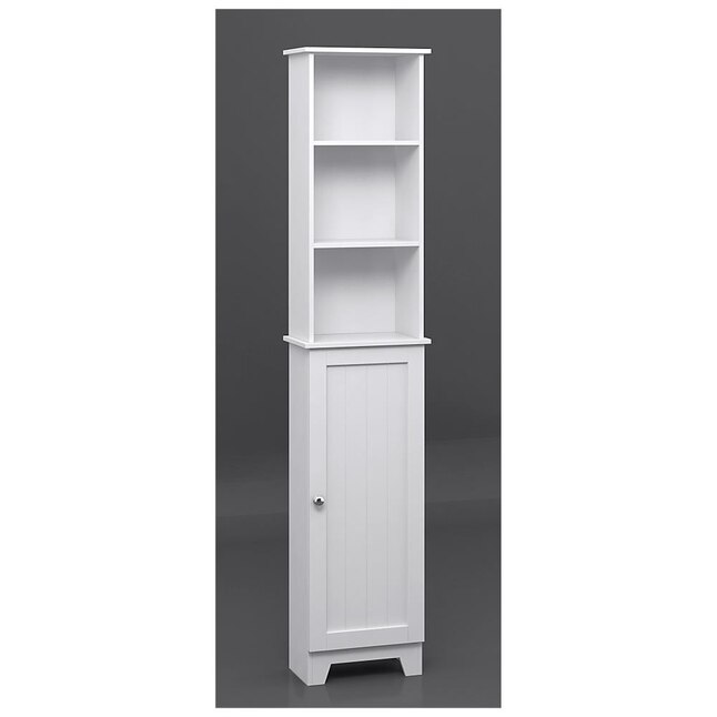 Redmon Contemporary Country Collection 13.38-in W x 65-in H x 8-in D White MDF Freestanding Linen Cabinet Redmon Contemporary Country Collection 13.38-in W x 65-in H x 8-in D White MDF Freestanding Linen Cabinet