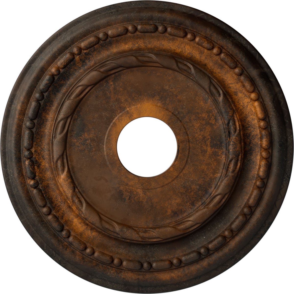 Ekena Millwork CM17DURUS Dublin 17.875-in W x 17.875-in L Painted Rust Polyurethane Whole Ceiling Medallion