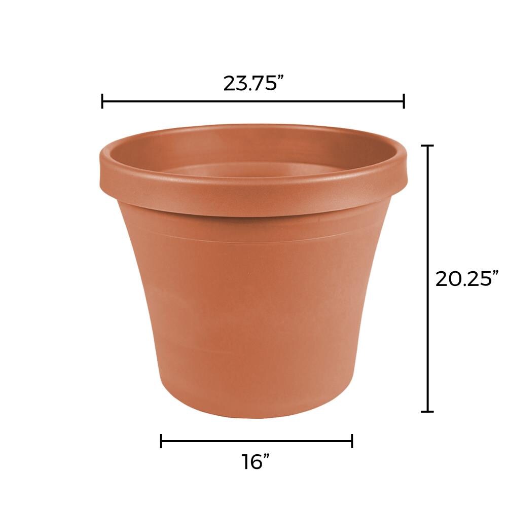 Bloem 23.75-in W x 20.25-in H Terra Cotta Plastic Planter in the Pots ...