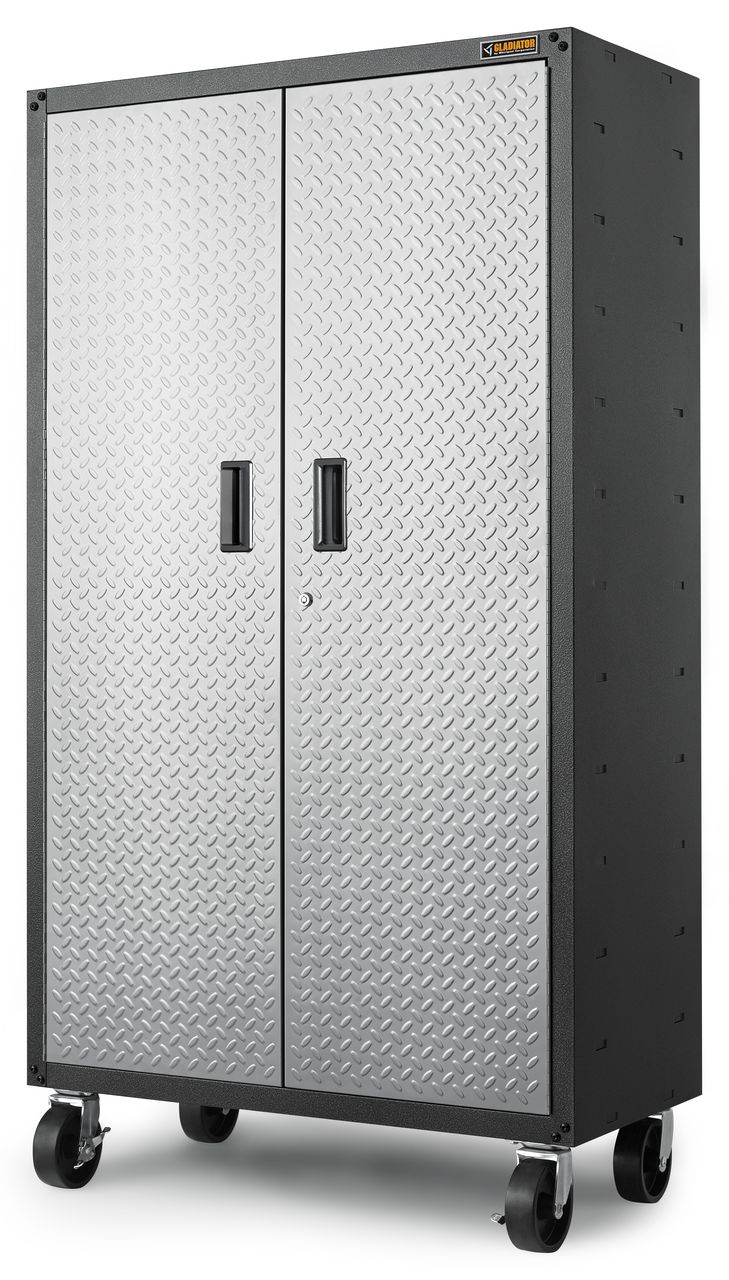 Gladiator Ready-to-Assemble Mobile Storage Cabinet Silver