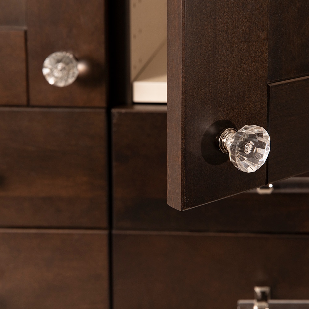 Polished Nickel and Crystal Bar Cabinet Pulls with Mounting Hardware