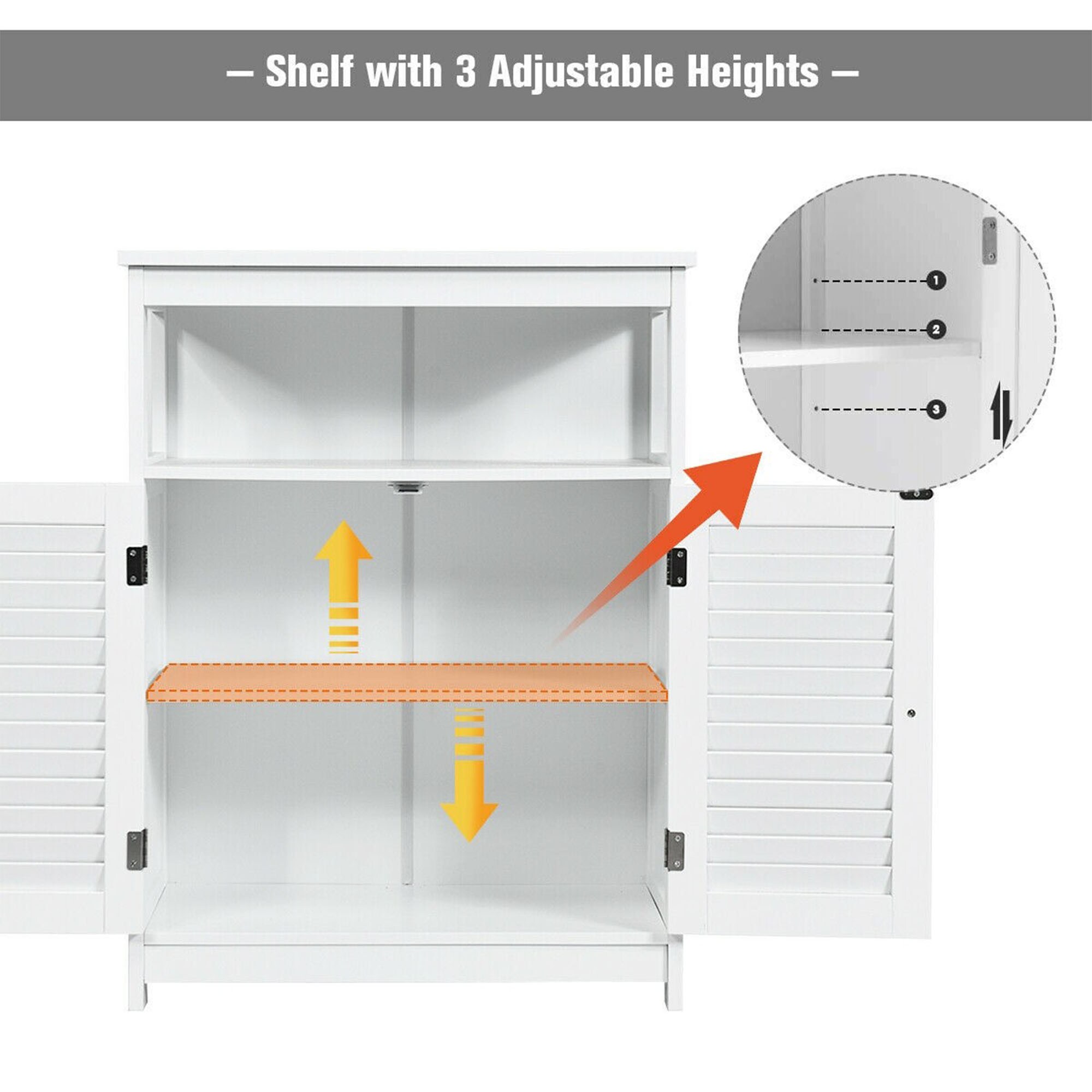 WELLFOR OUJ65847WH Linen-Cabinets - View #5