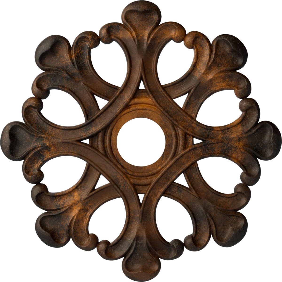 Ekena Millwork CM20ANRUS Angel 20.875-in W x 20.875-in L Painted Rust Polyurethane Whole Ceiling Medallion