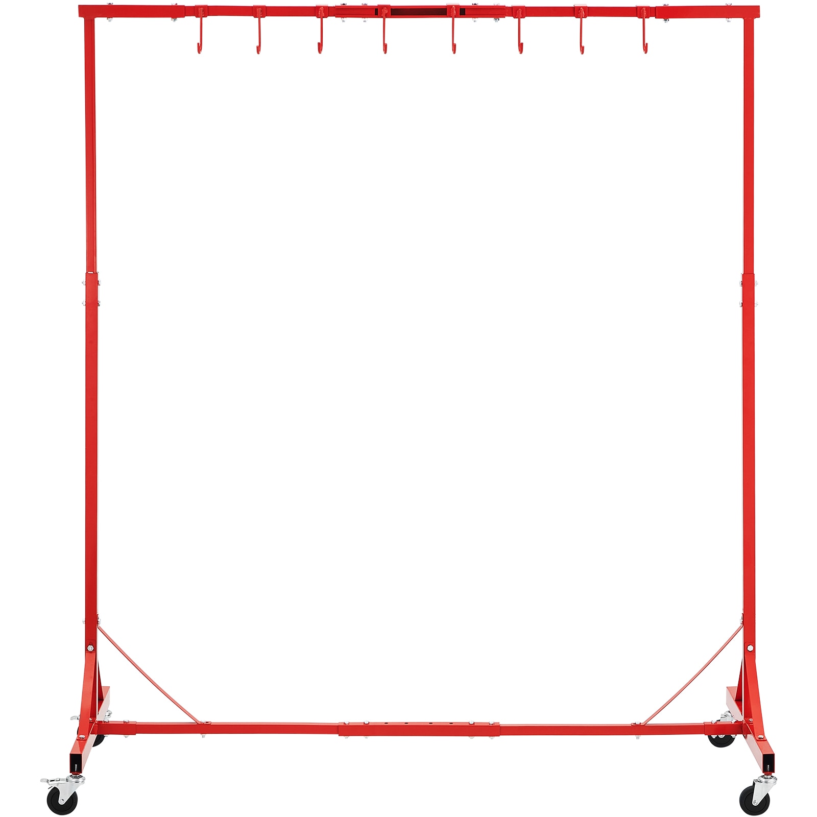 Mecale Adjustable Automotive Painting Rack Stand 66-lb 8-Hook Paint Drying Rack with Wheels - Red