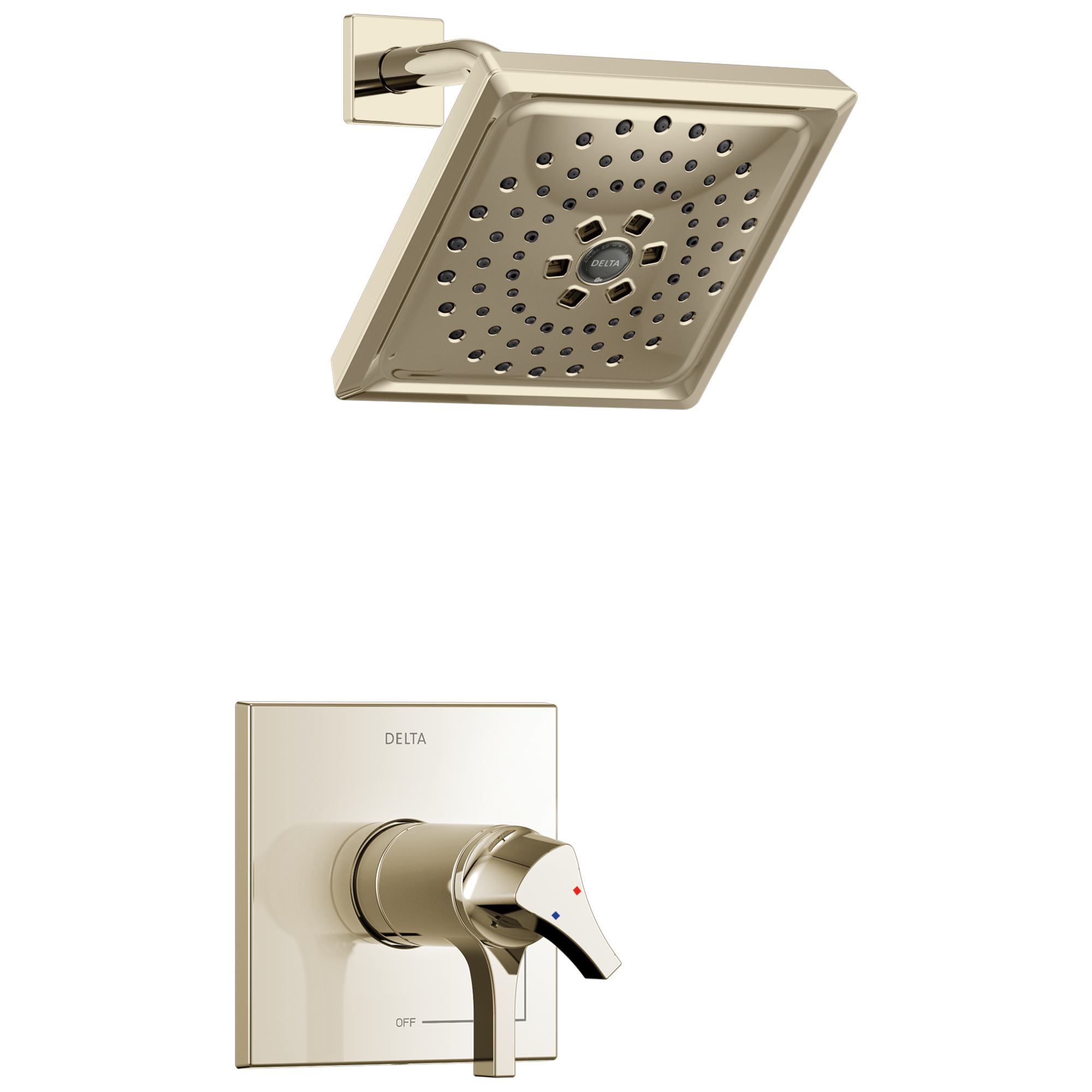 Delta T17T274-PN Zura Polished Nickel 2-handle Multi-function 7.6875-Inches Square Shower Faucet