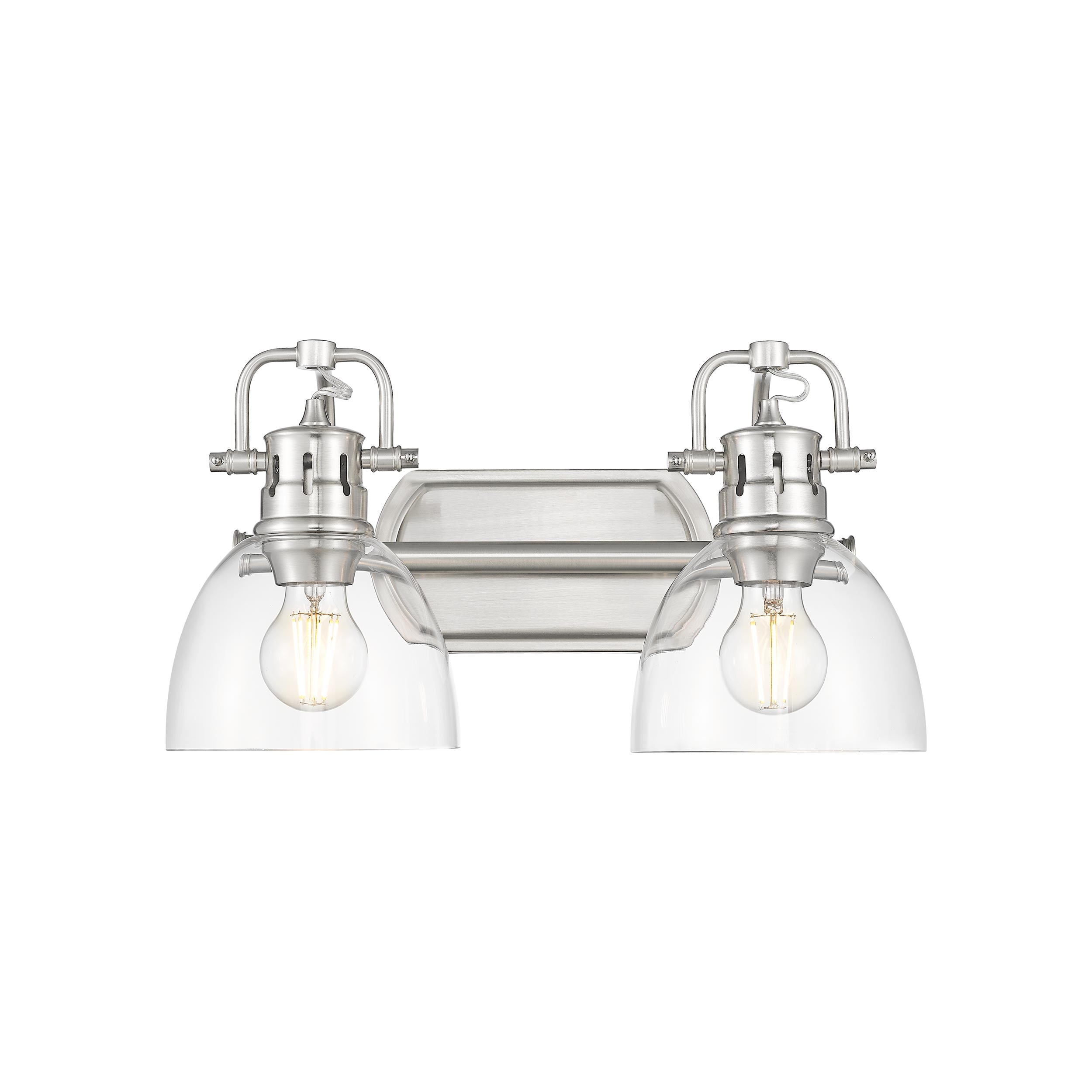 Golden Lighting 3602-BA2 PW-CLR Duncan 8.25-in 2 -Light Pewter Transitional Vanity light