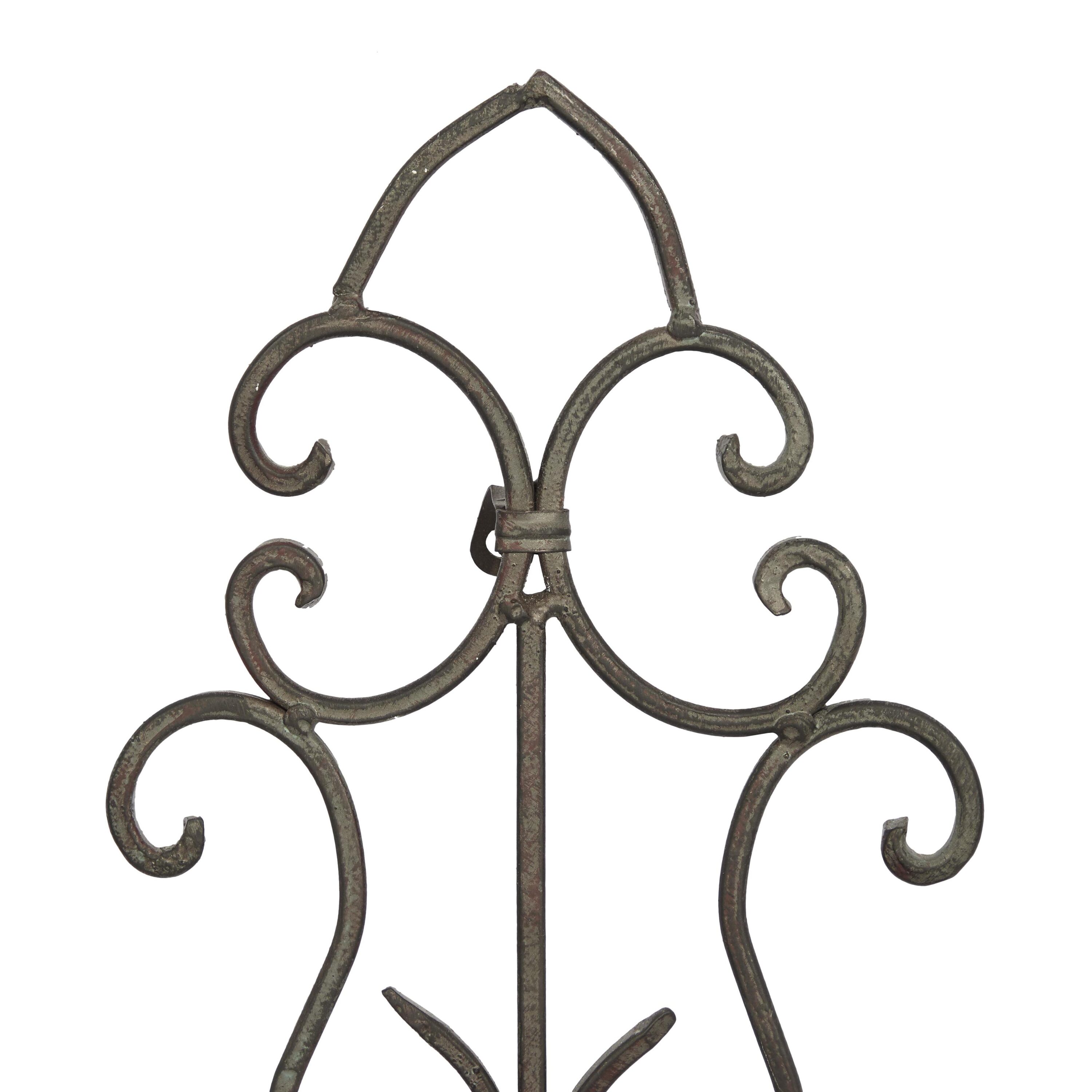 Brown Metal Rustic Floral Scroll Wall Decor, 59" x 24"