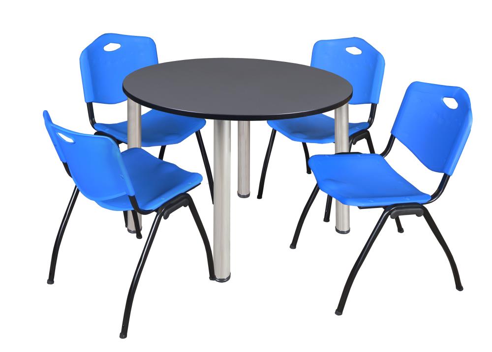 Regency TB48RNDGYBPCM47BE Breakroom Gray 4-Person Training Table (48-in W x 29-in H)
