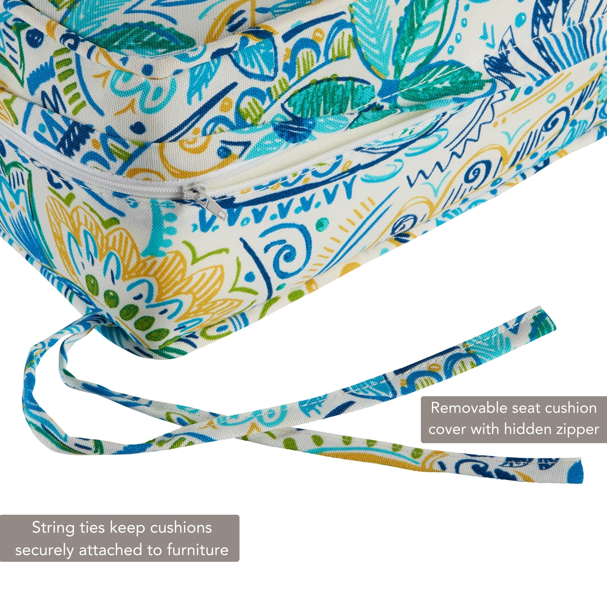 Baltic Paisley 24" x 24" Deep Seat Cushion Set with Polyester Fabric
