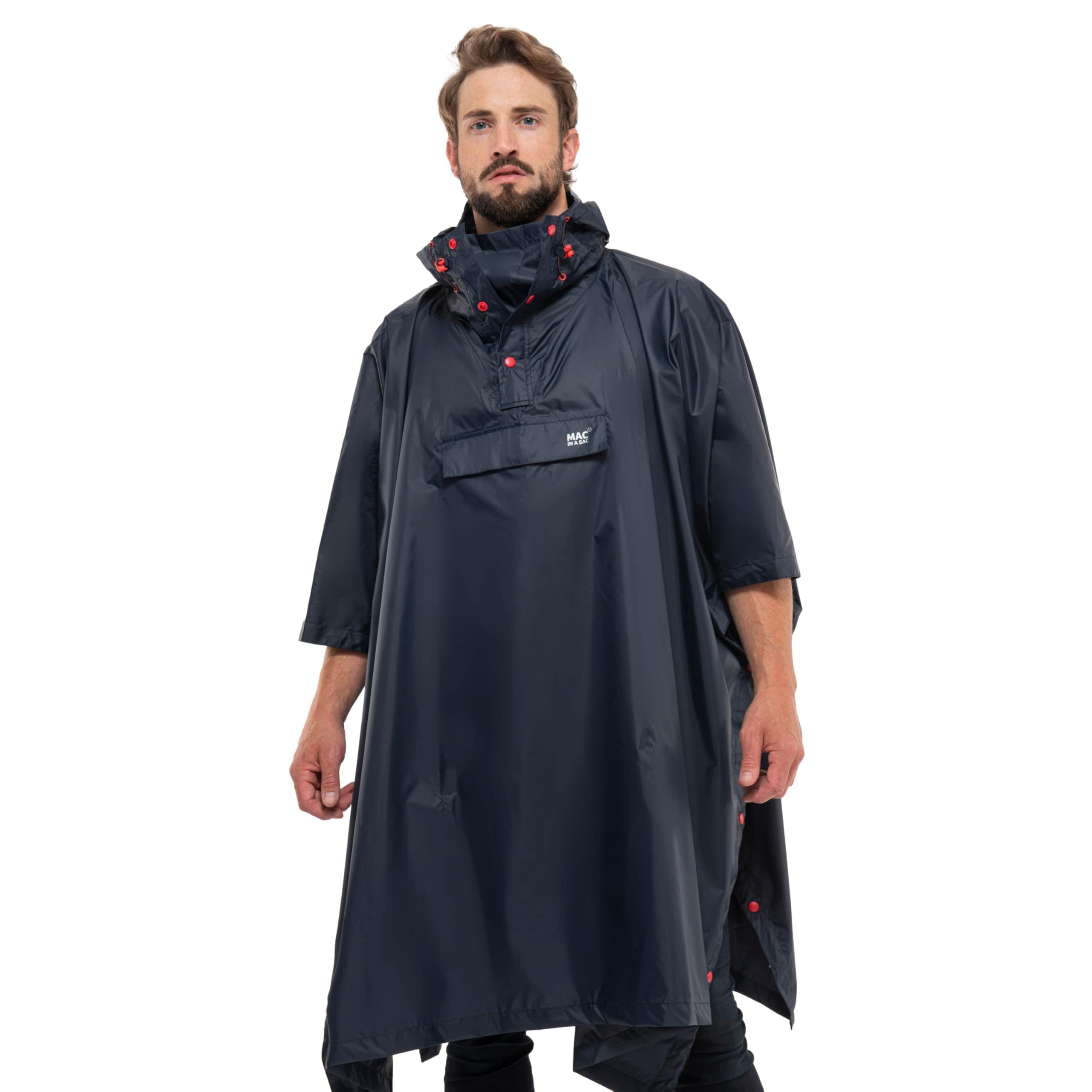 Mac In a Sac MIAS-PONCHO-NAVY Jackets-Coats - View #2