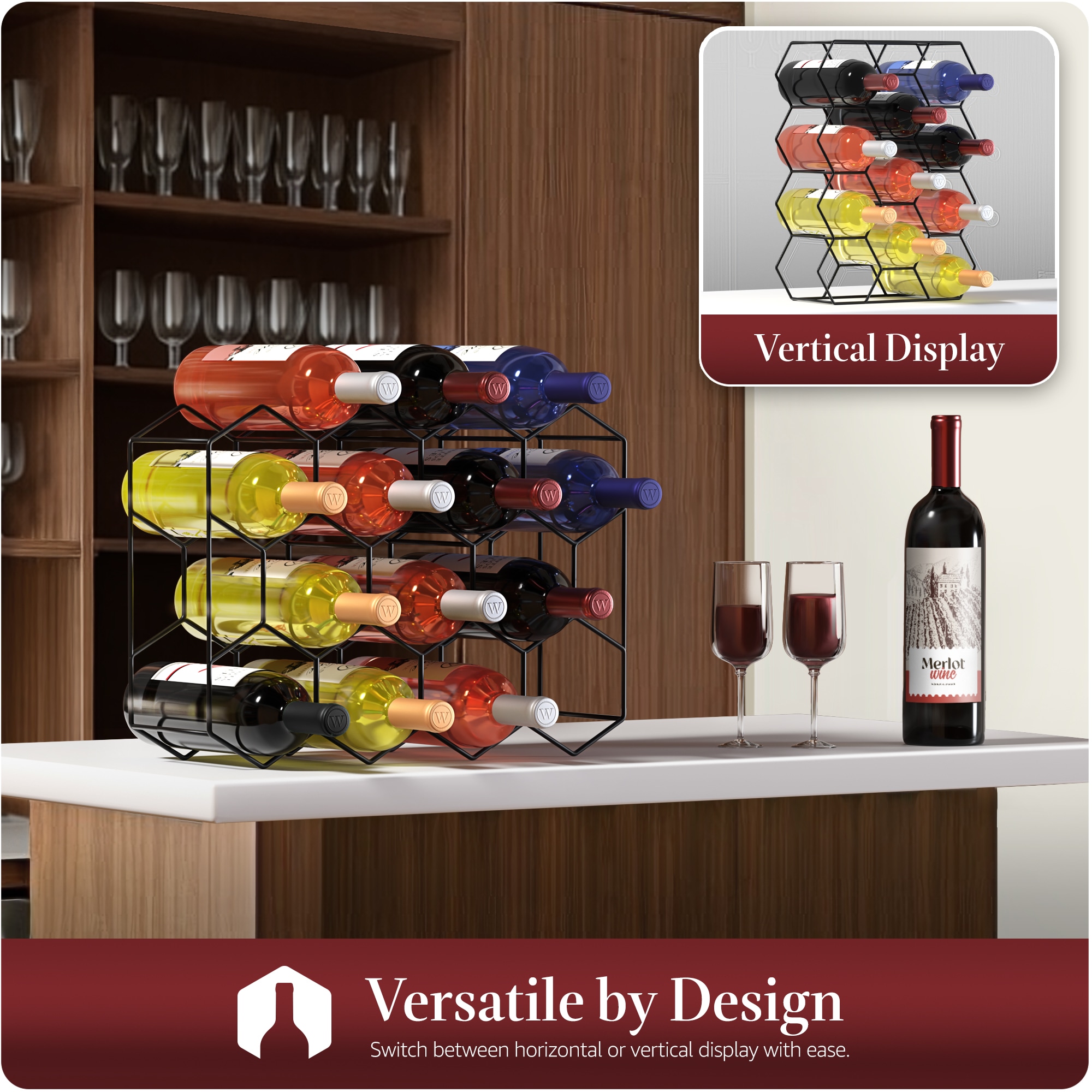 SORBUS WN-ST14-BLK Wine-Racks - View #4