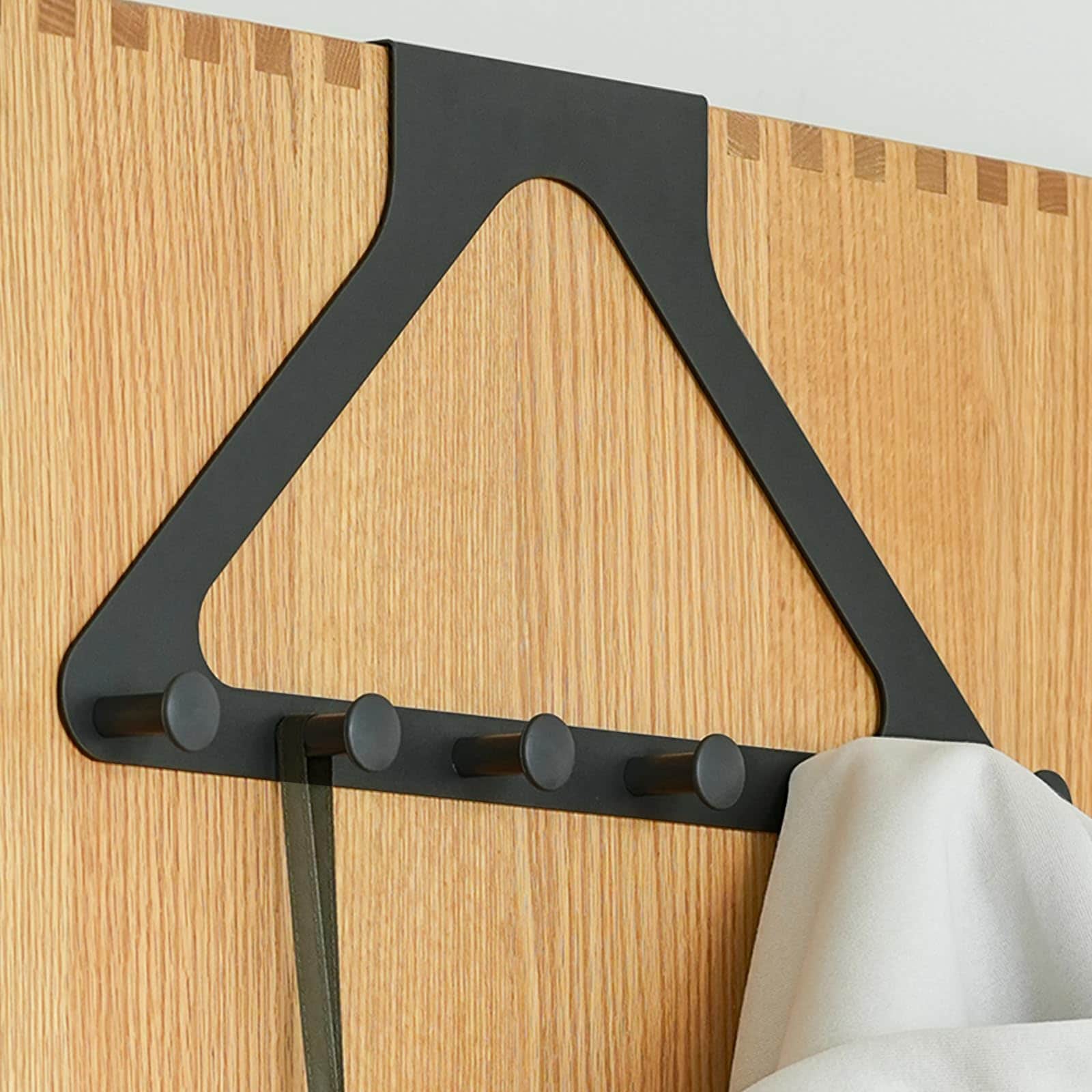 Vrbgify Black Metal Over the Door Hooks Set for Coats Towels Bags Keys ...