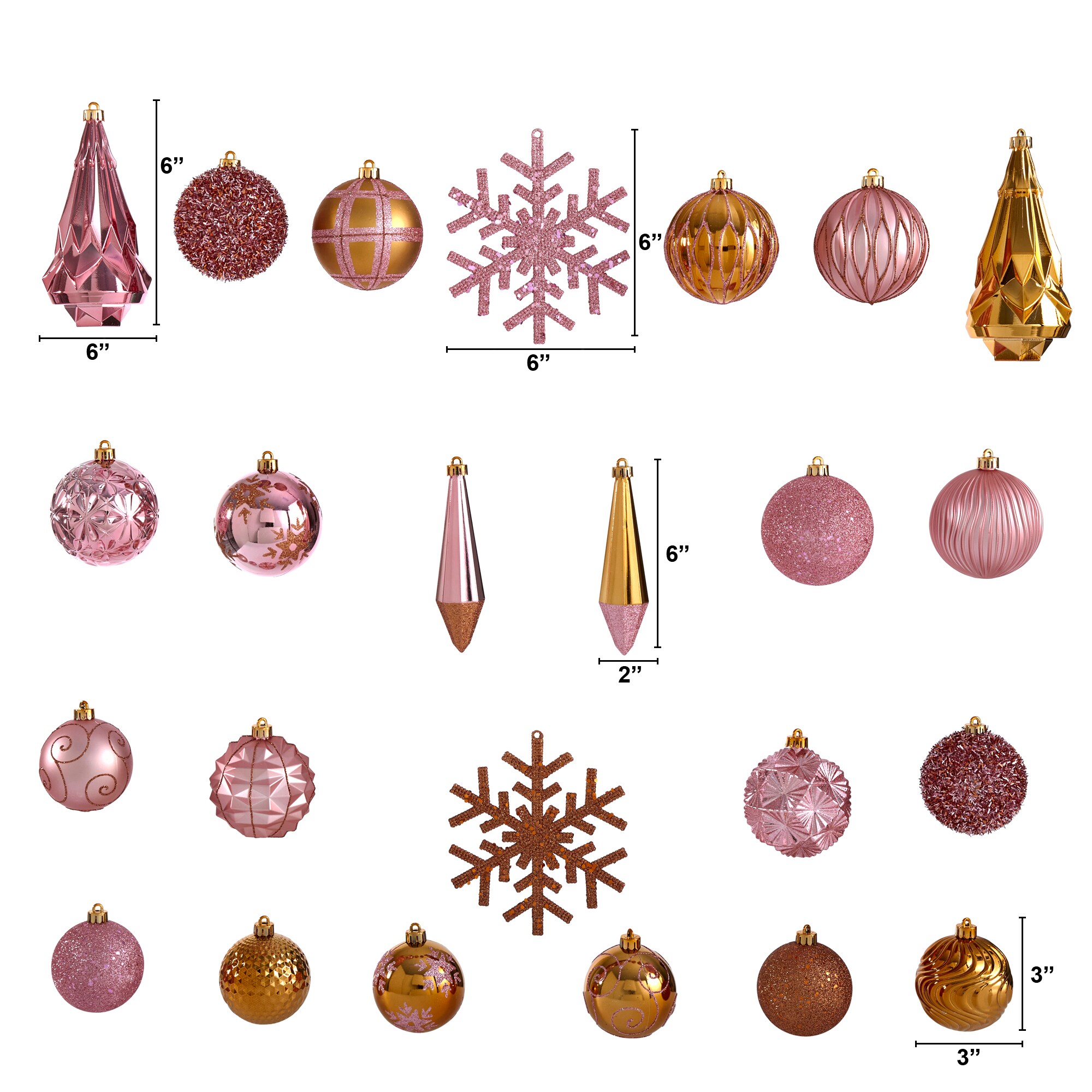 Nearly Natural 52-Pack Pink Indoor Ornament Set Shatterproof in the ...
