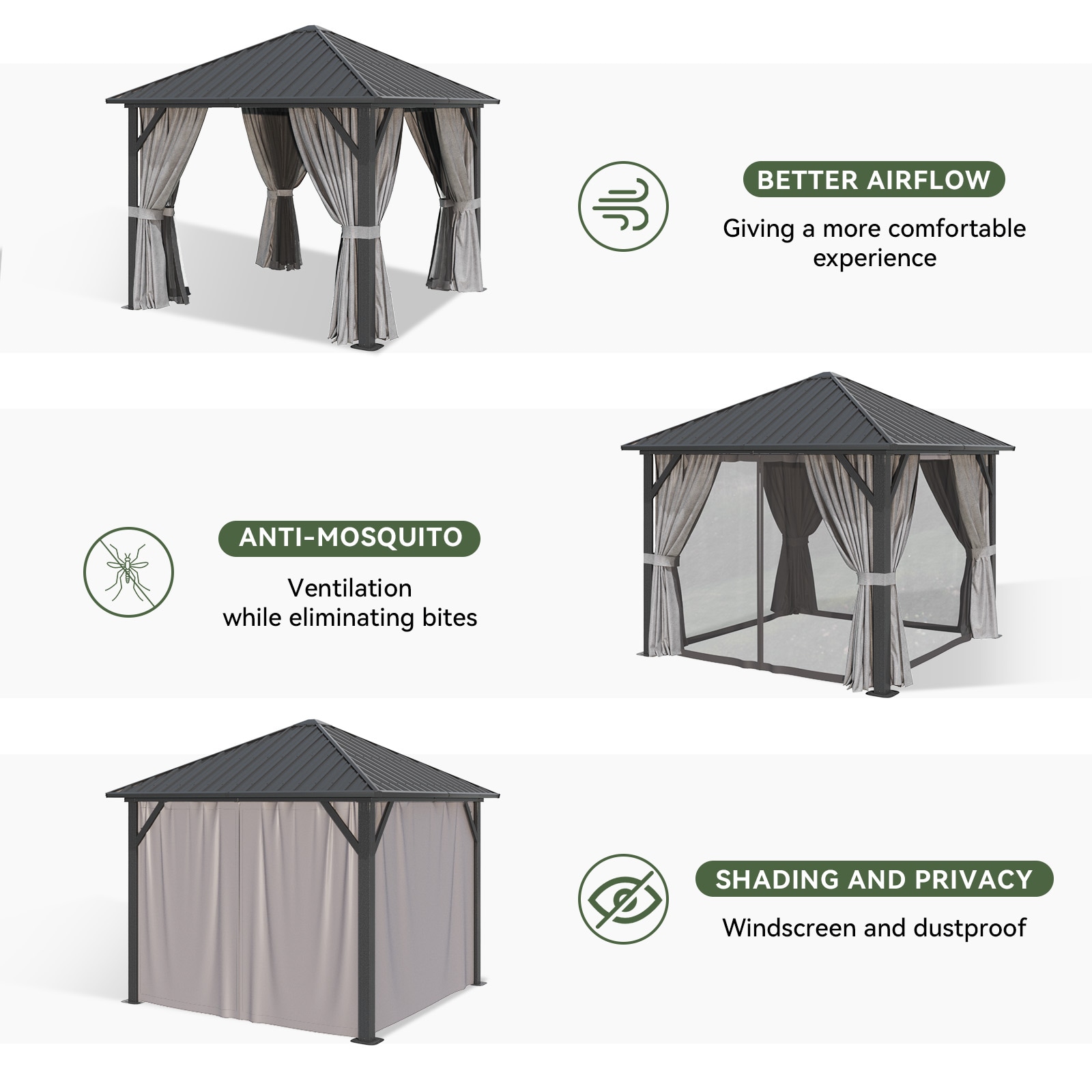 AOXUN G30023GR Wood-Resin-Gazebos - View #6