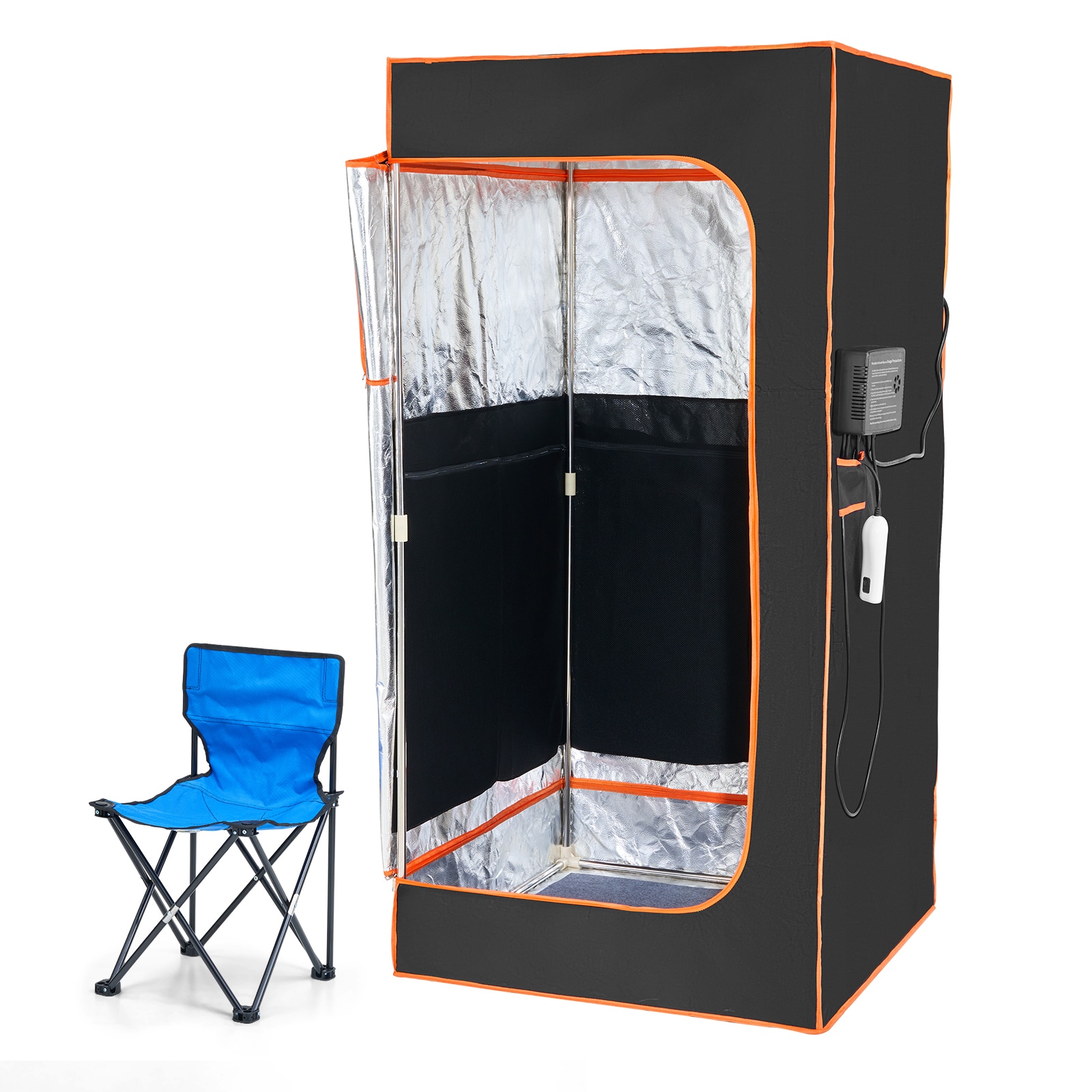 GIVIMO 1400-W Far Infrared Portable Sauna Tent with Foldable Chair and Heated Footpad at 34.7 x 34.7 x 70.1-in for Home Spa Therapy