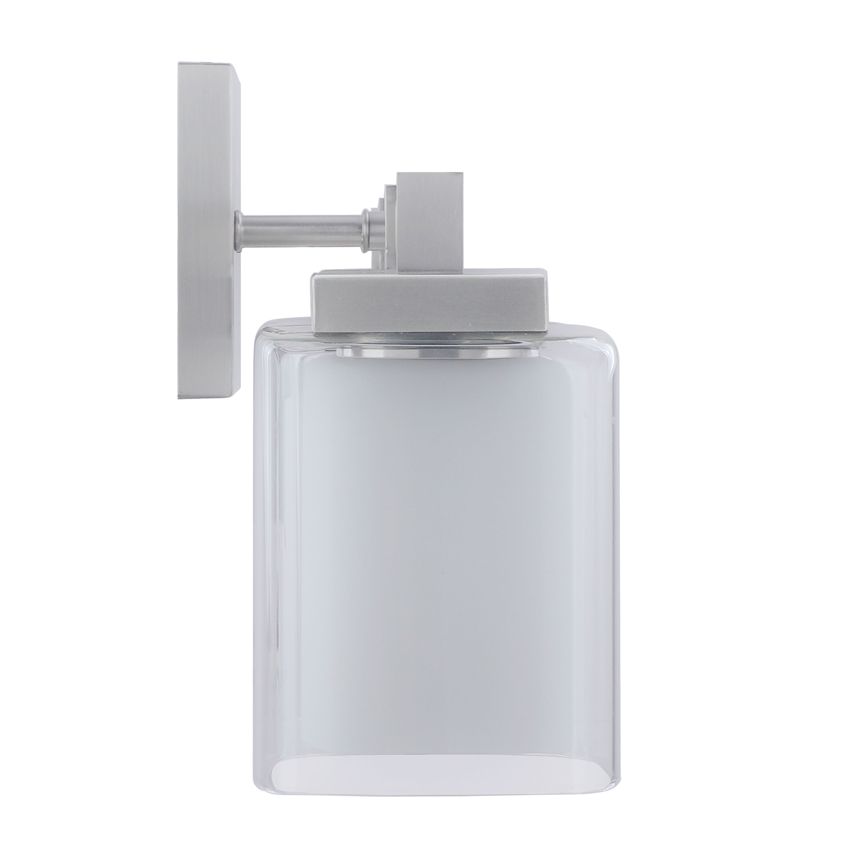 32-inch Satin Nickel 4-Light Vanity Fixture with Clear Glass Shades