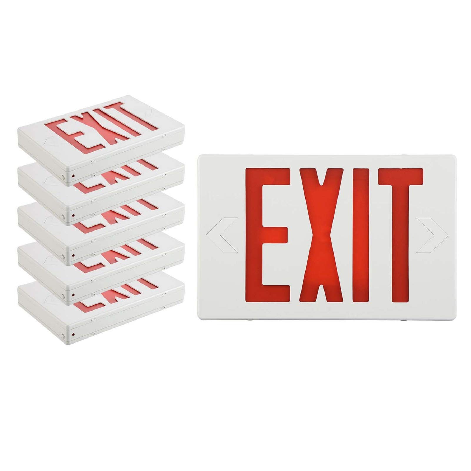 LTMATE LSSPJEE2RWE-6DM JAZAVA 120/277-Volt LED White Hardwired Exit Light with Red Lights