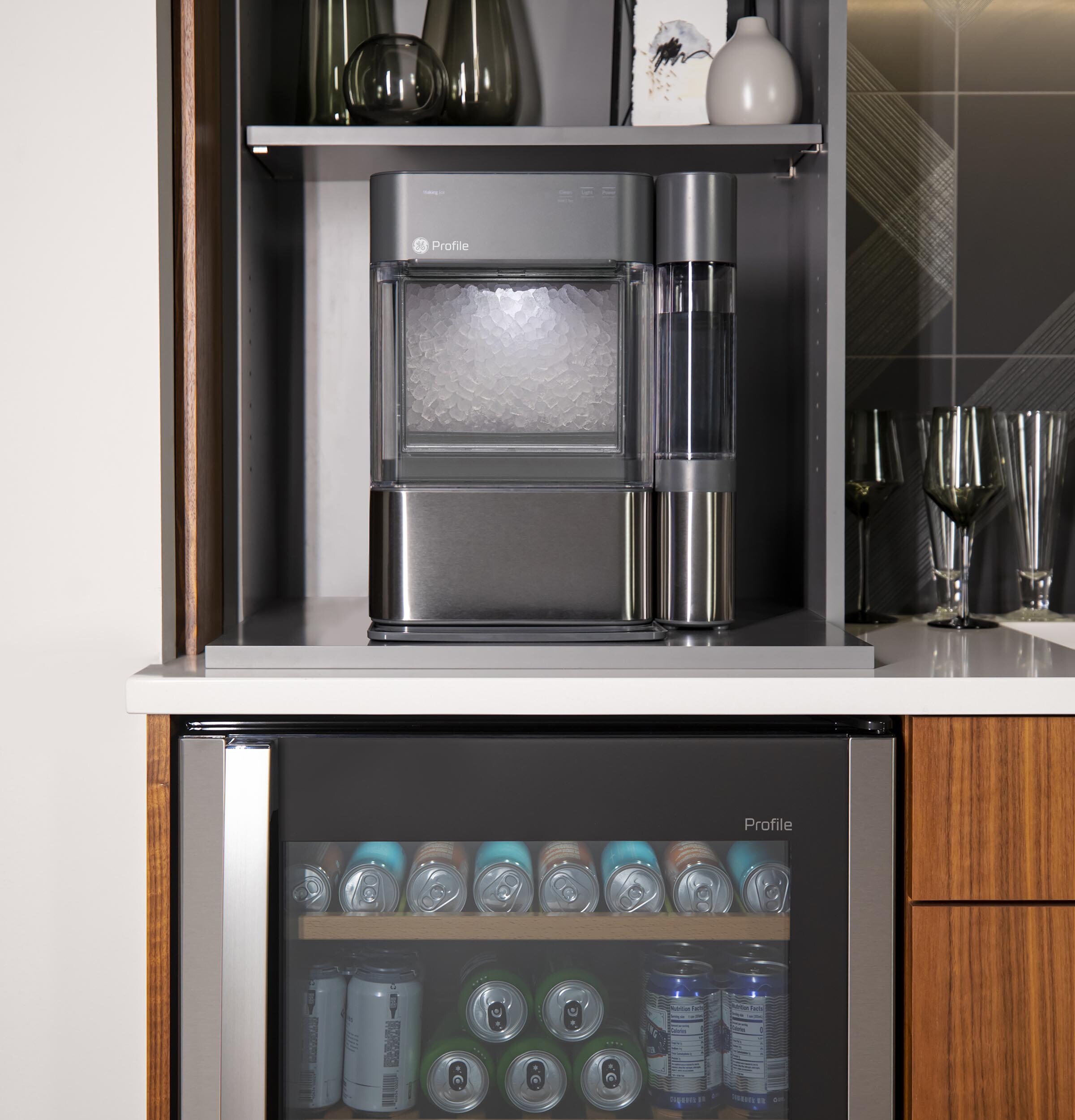 GE Profile Opal 38-lb Smart Countertop or Portable Nugget Ice Maker (Stainless Steel)