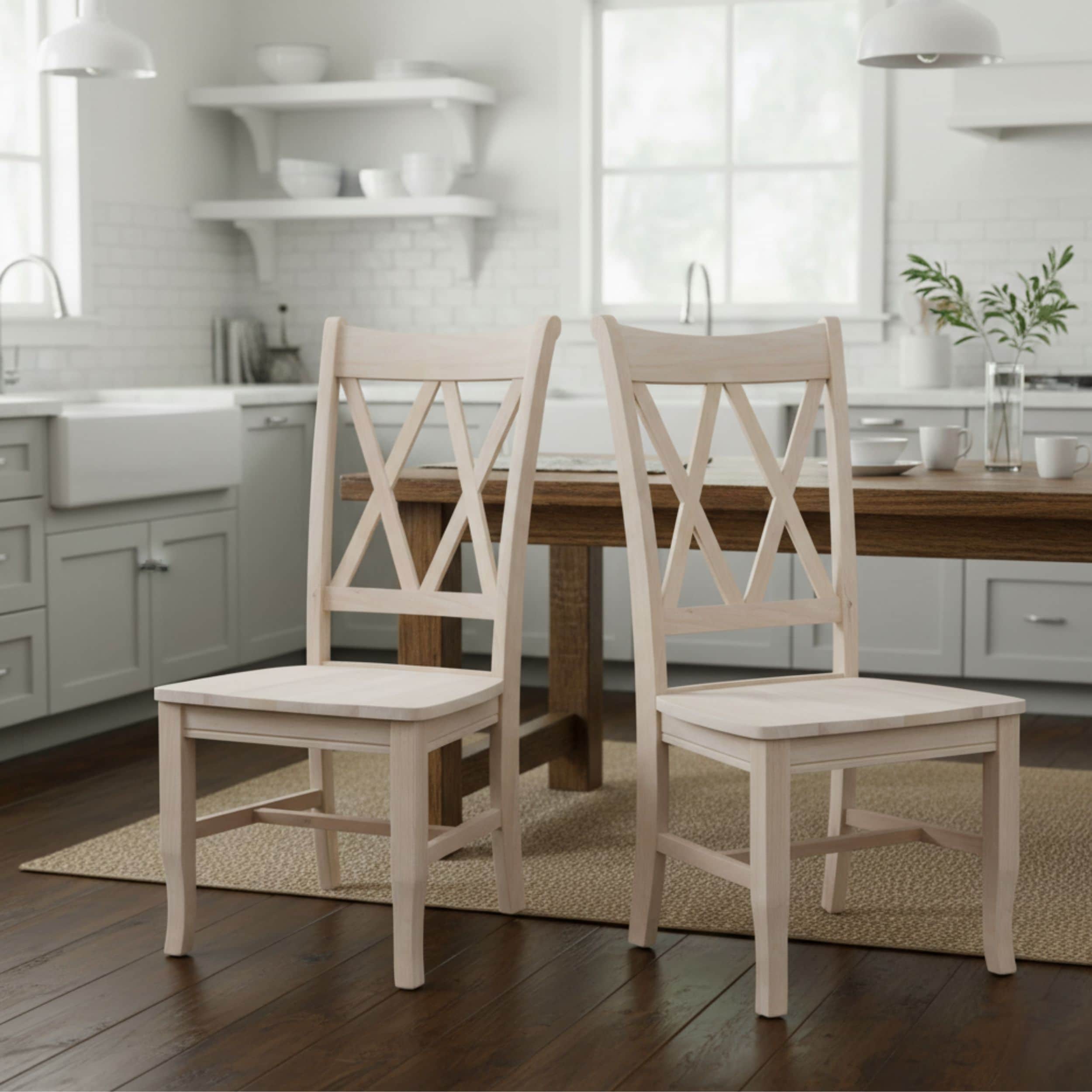 International Concepts C-20P Set of 2 Traditional Dining Side Chair (Wood Frame)